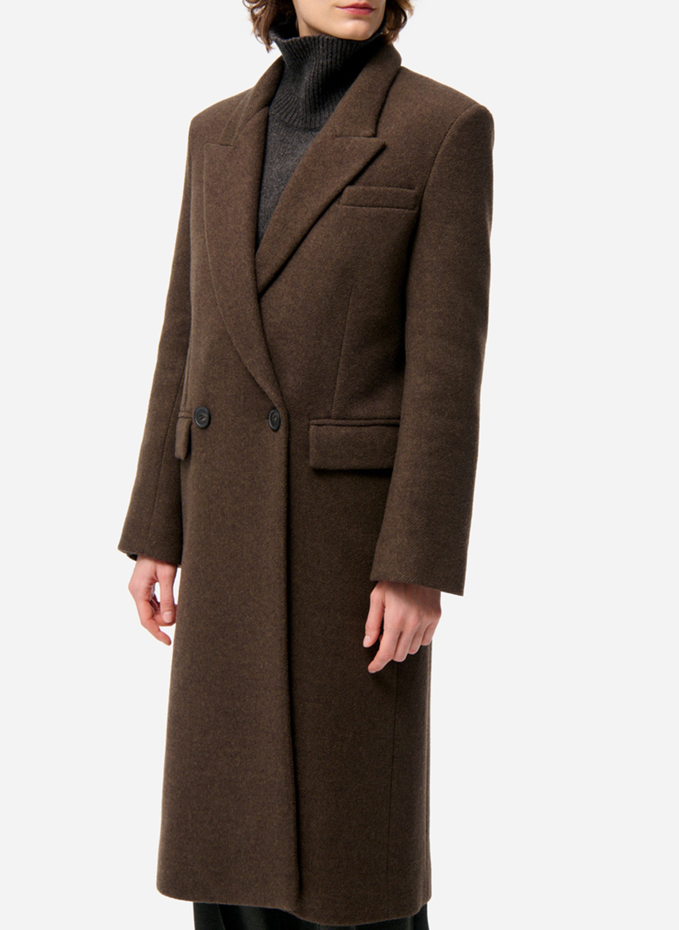 Oversized jas met reverskraag van gemengd wol VANESSA BRUNO Groen