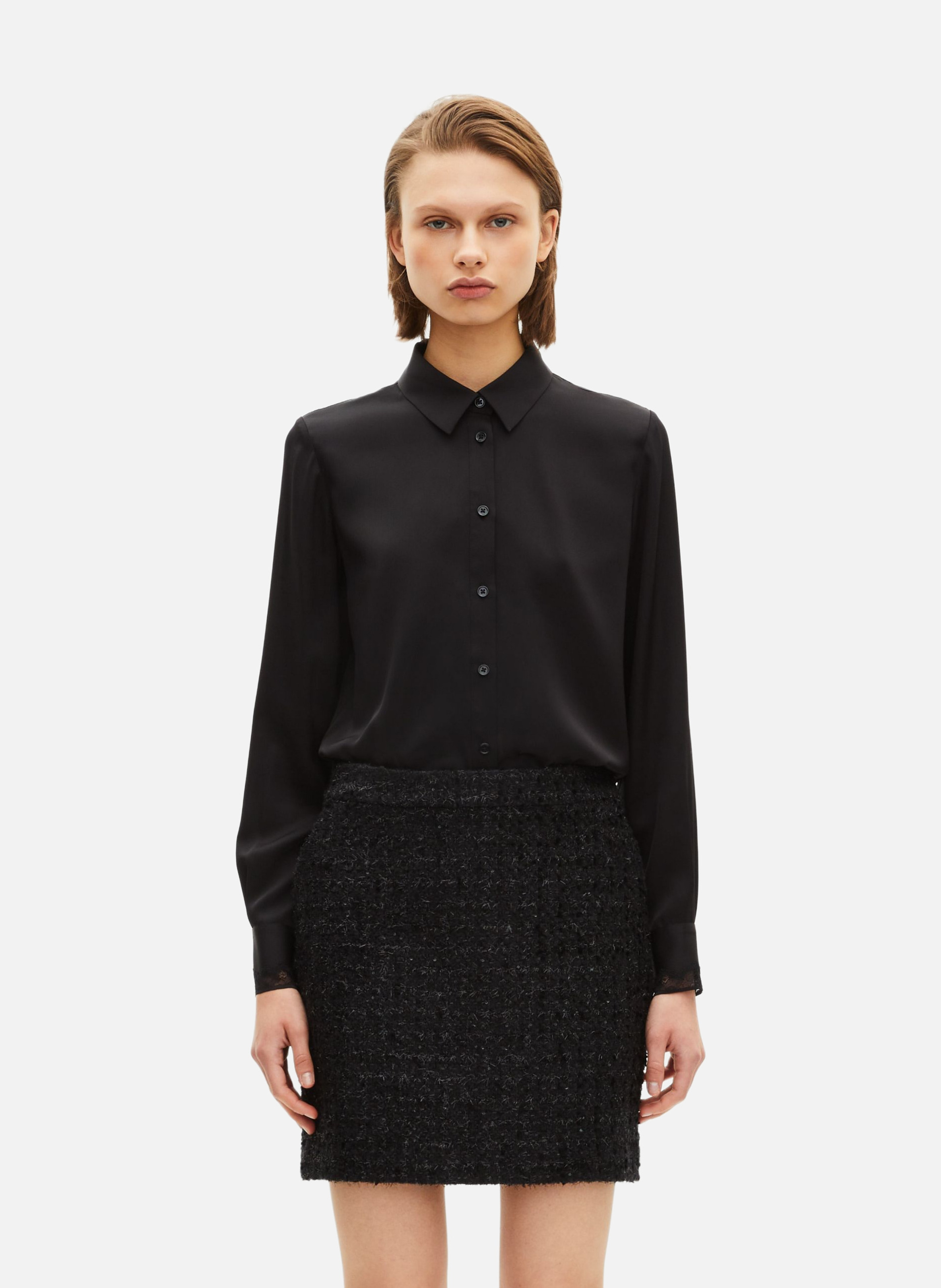 Short skirt in shiny tweed THE KOOPLES Black