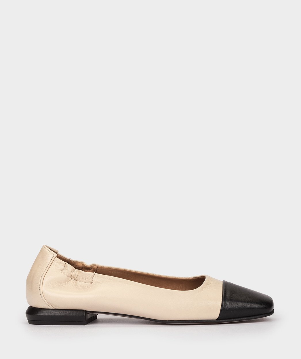 Two-tone leather ballerina flats PEDRO MIRALLES Beige