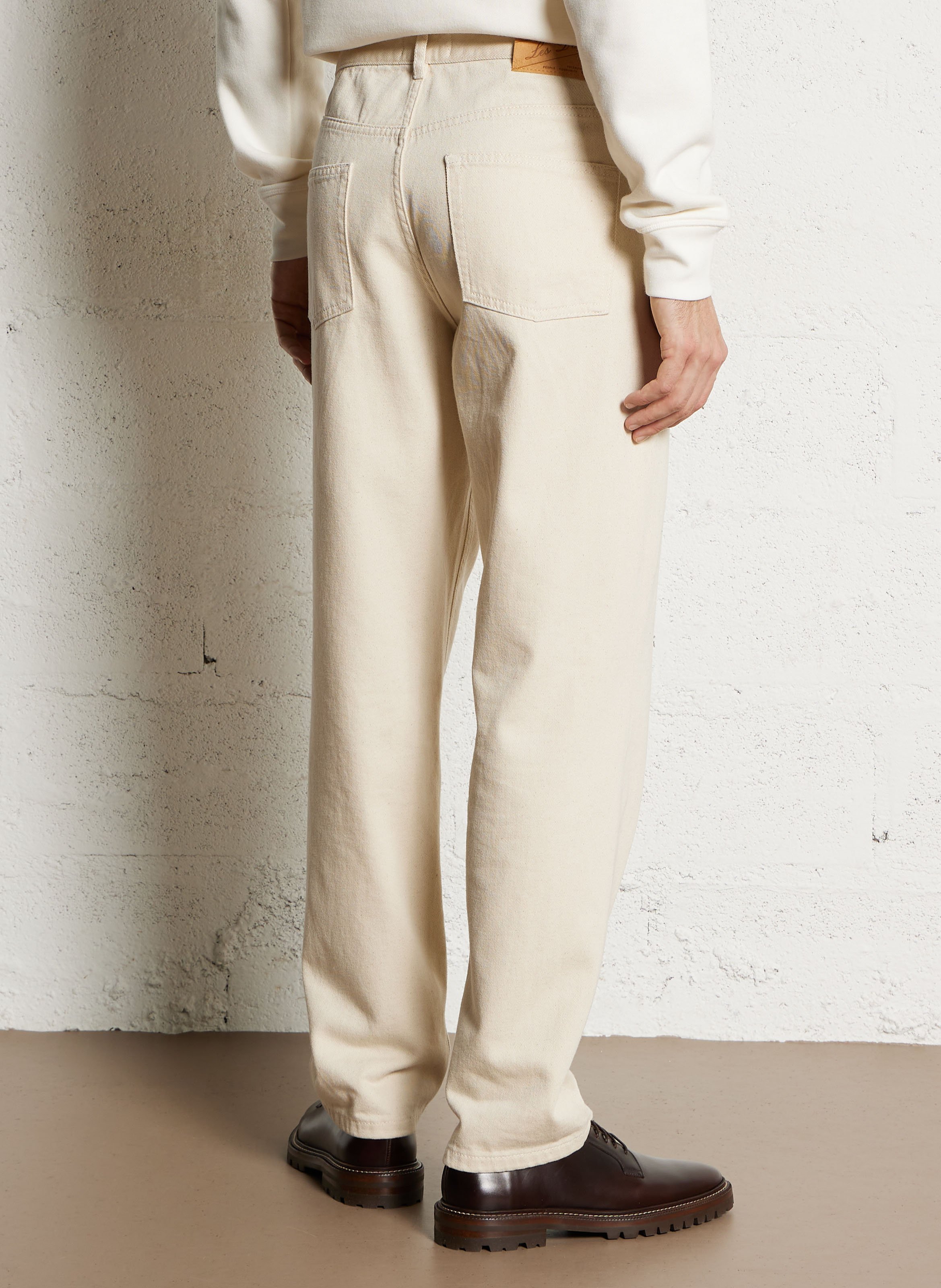 Relaxed organic cotton jeans LES DEUX Beige