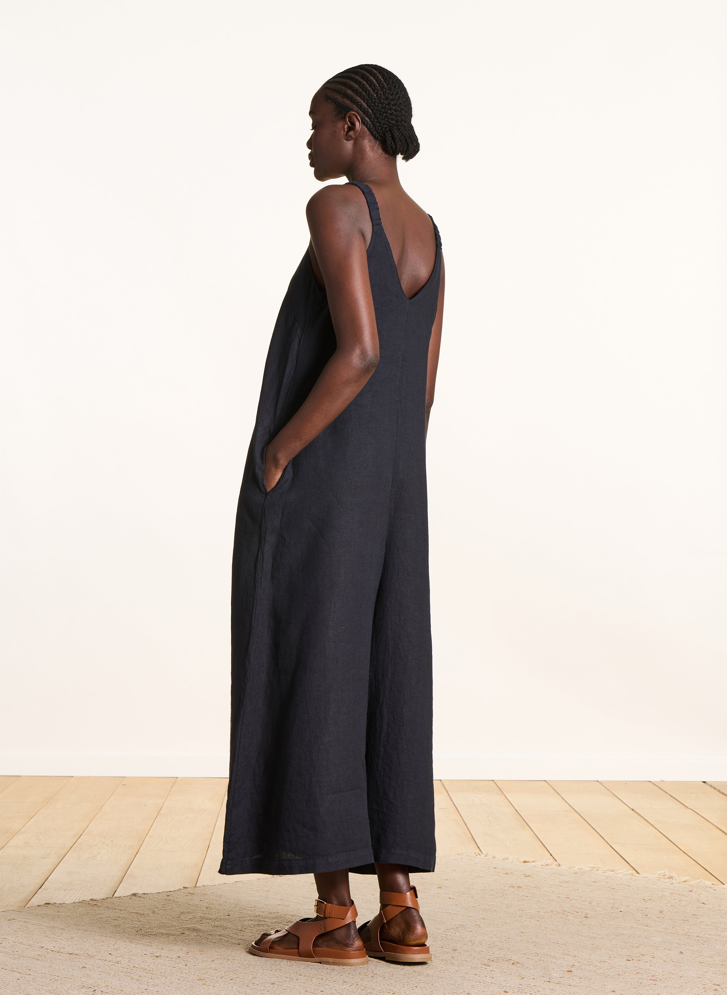 Einteiliger Jumpsuit aus Leinen LA FEE MARABOUTEE Blau