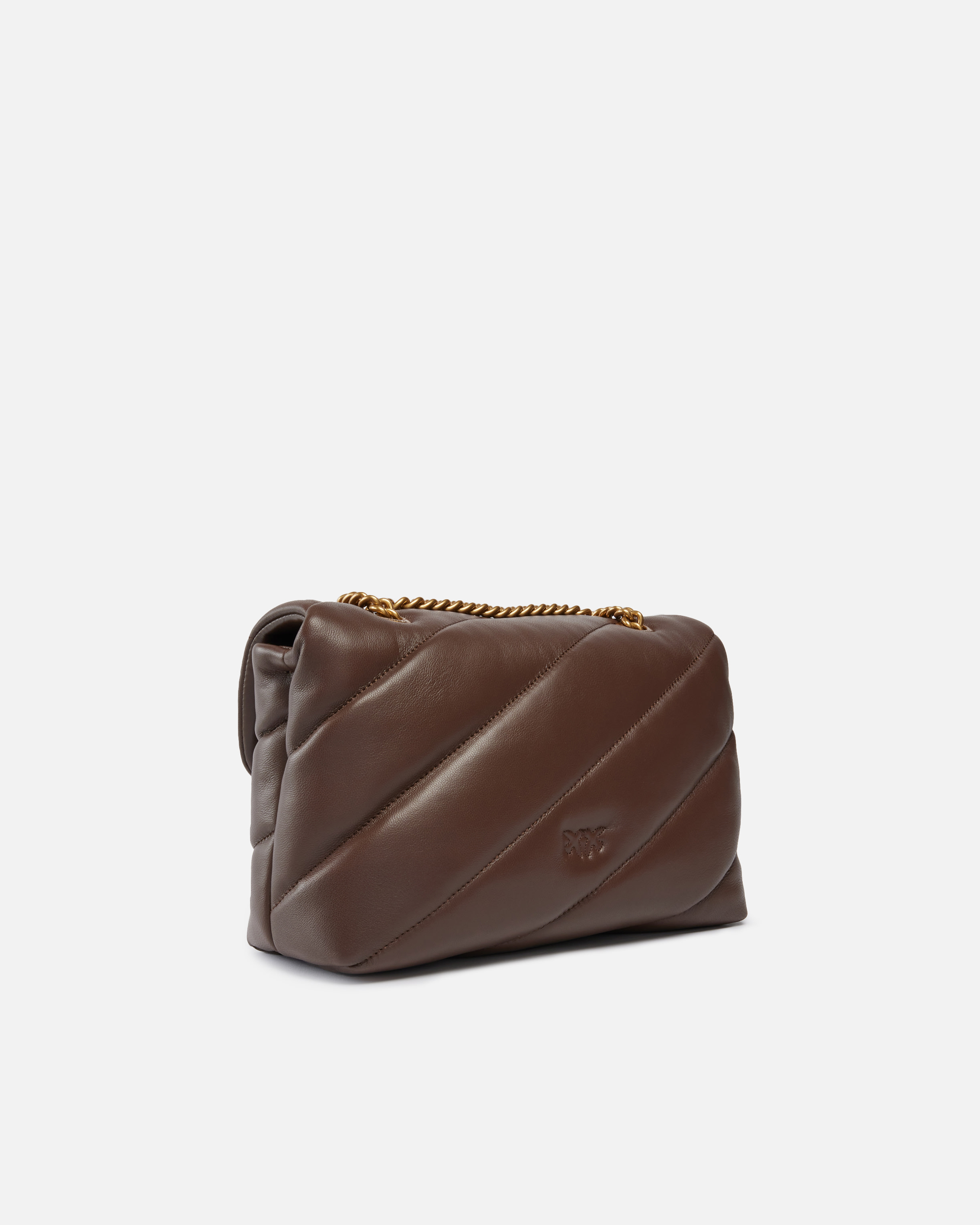 Puff Maxi Quilt Classic Love Bag PINKO Brown