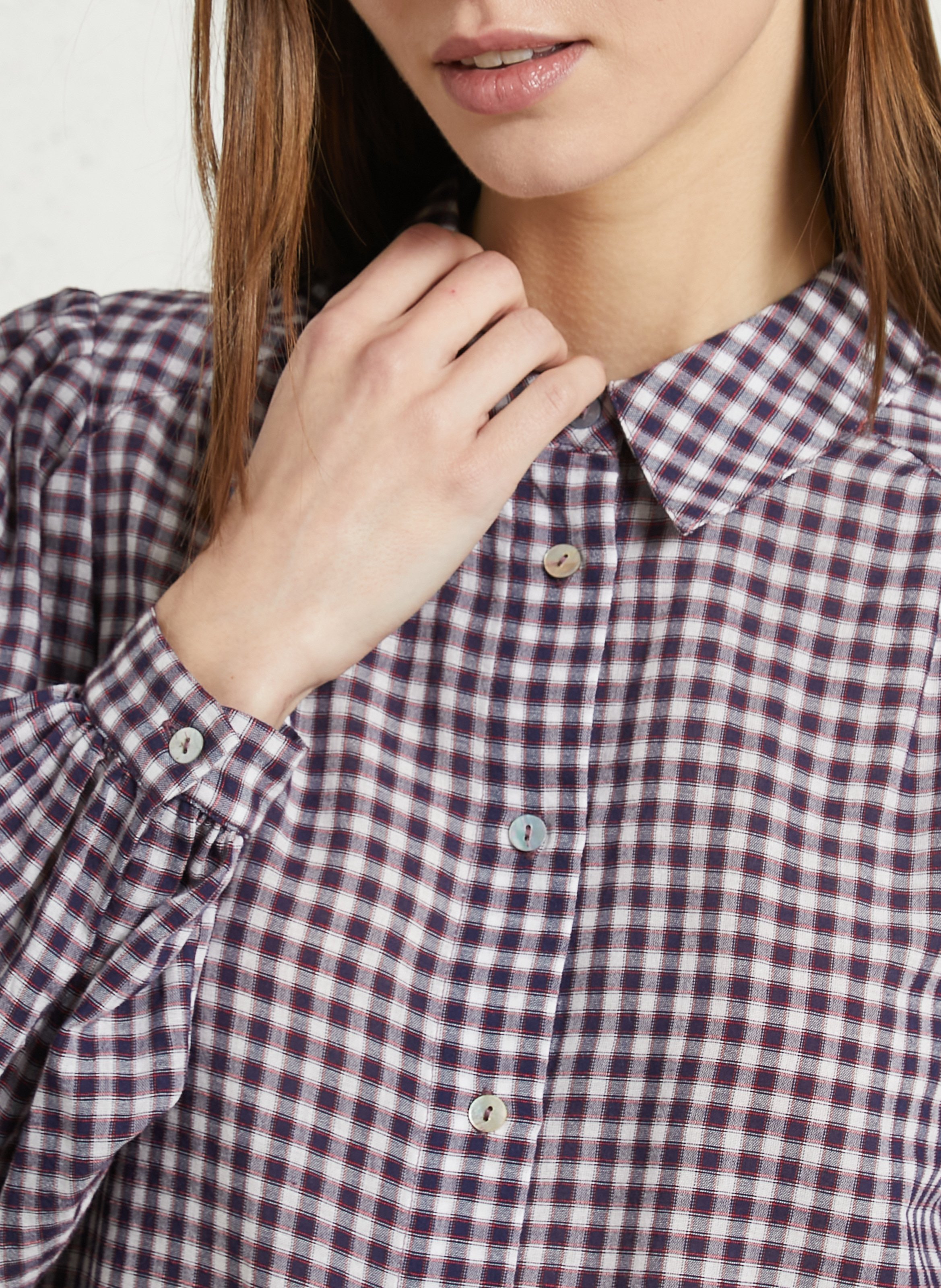 Chemise droite col classique à carreaux MAISON 123 Rouge