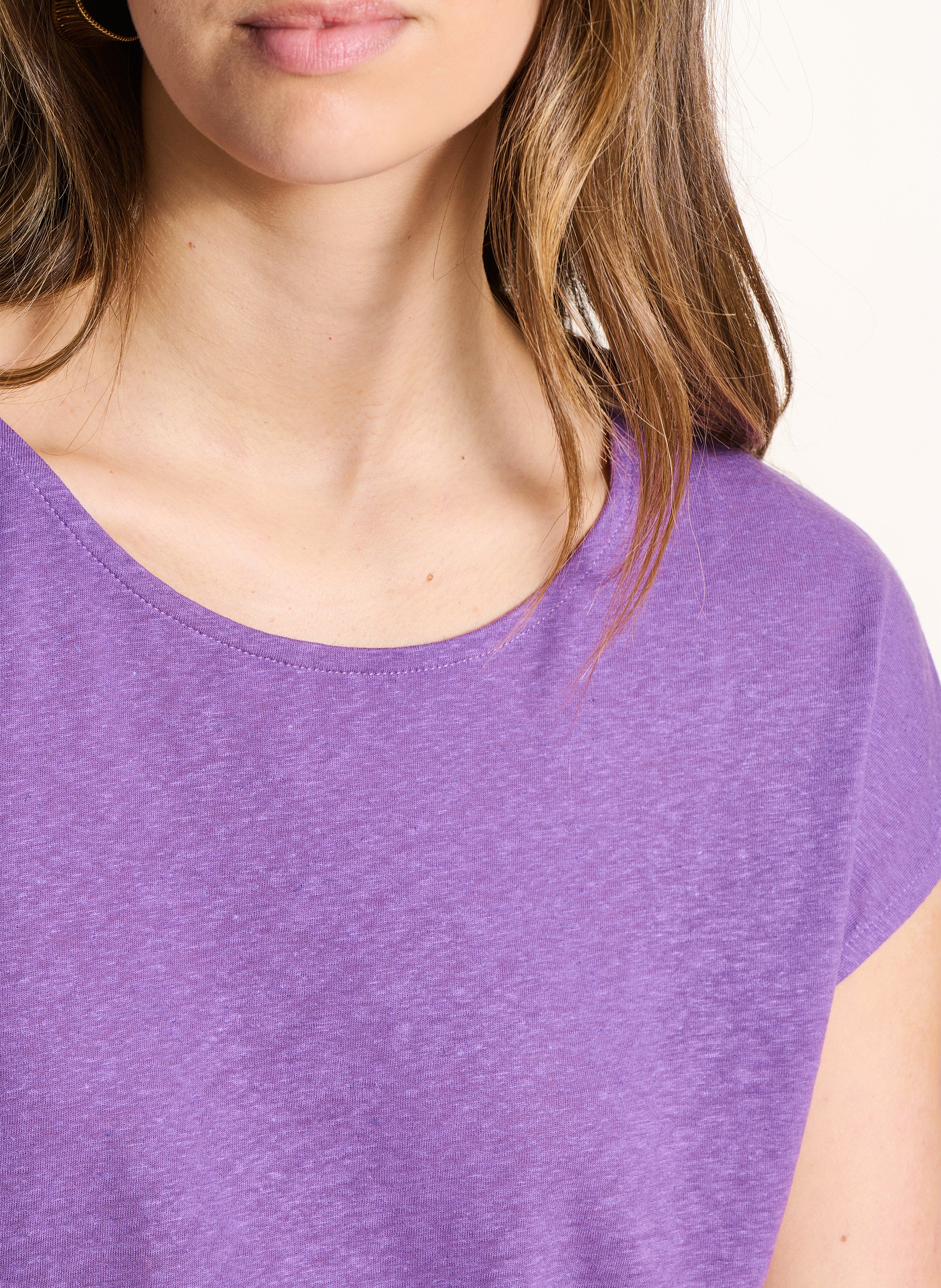 Tee-shirt oversize col rond LA FEE MARABOUTEE Violet