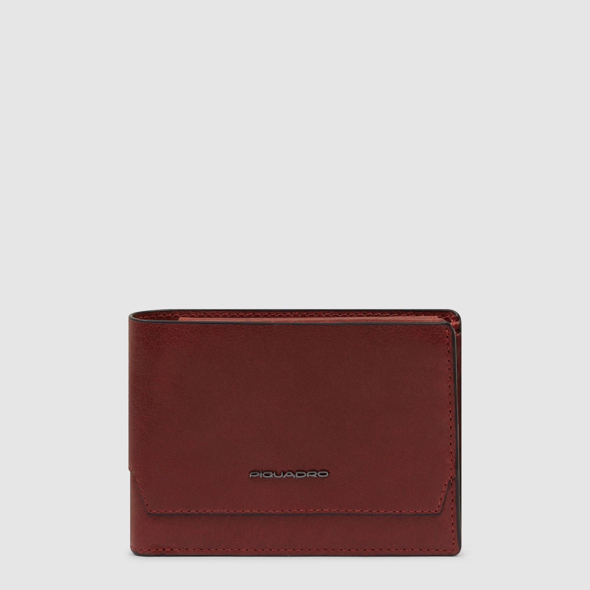 Men's wallet with ID card holder flap PIQUADRO Red