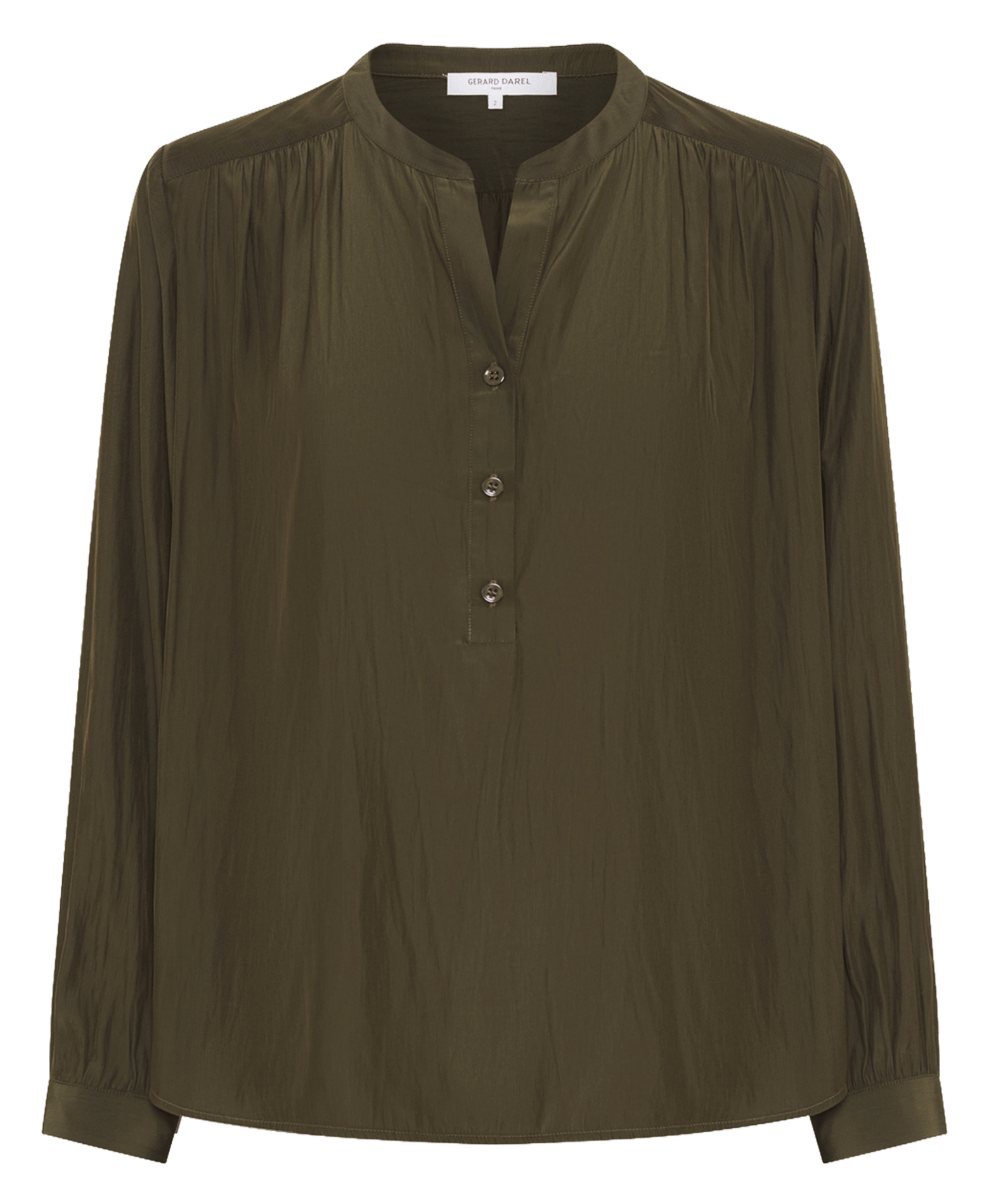 Chemisier droit col rond uni GERARD DAREL Vert