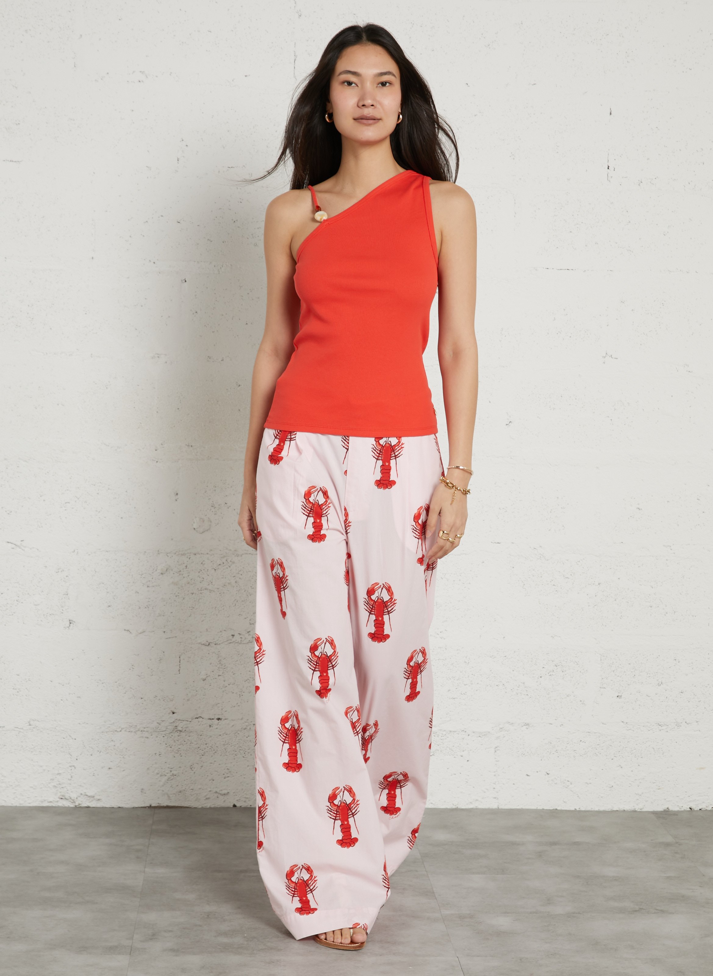 Wide cotton trousers  FABIENNE CHAPOT Pink