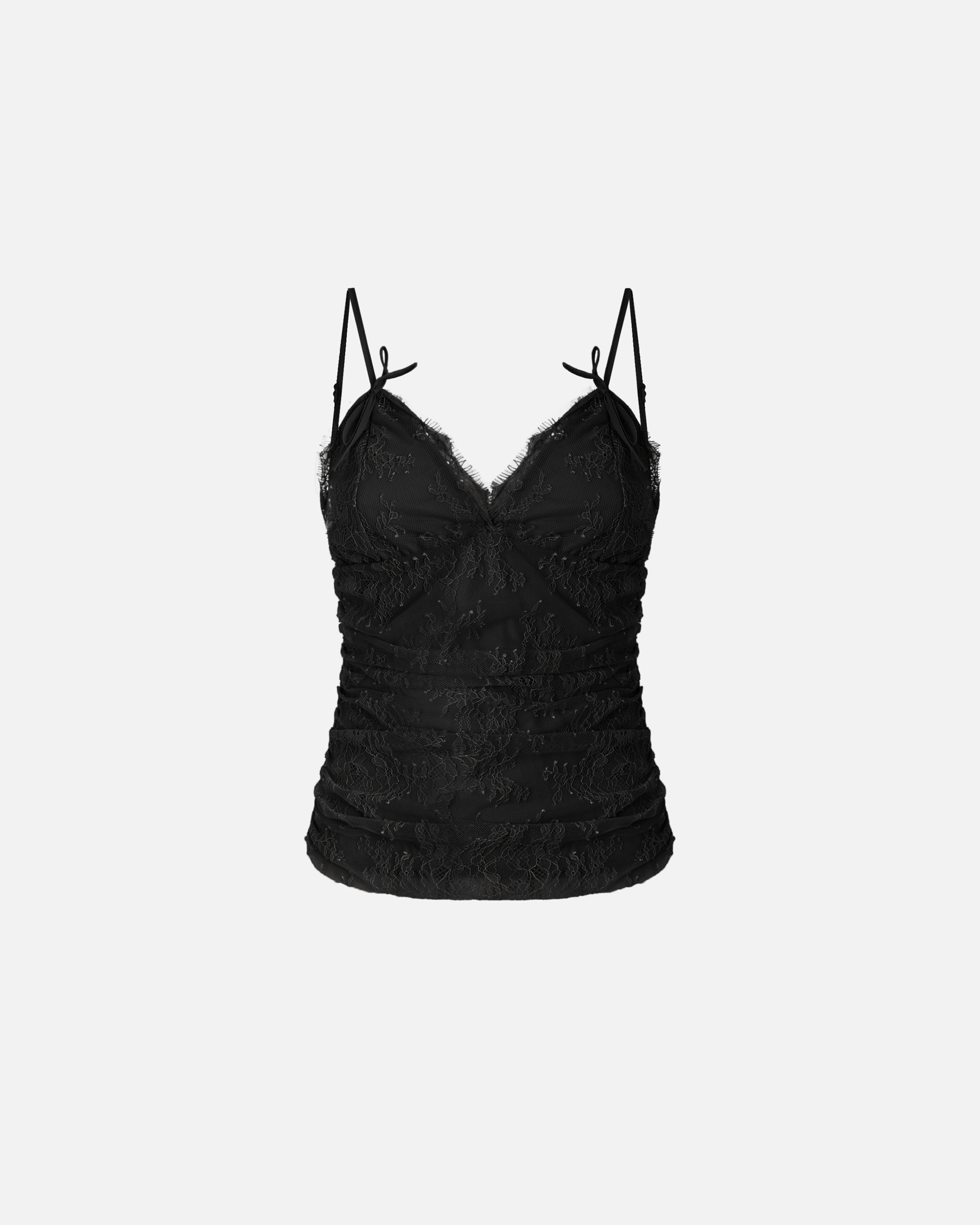 Haut à bretelles en dentelle florale PINKO Noir