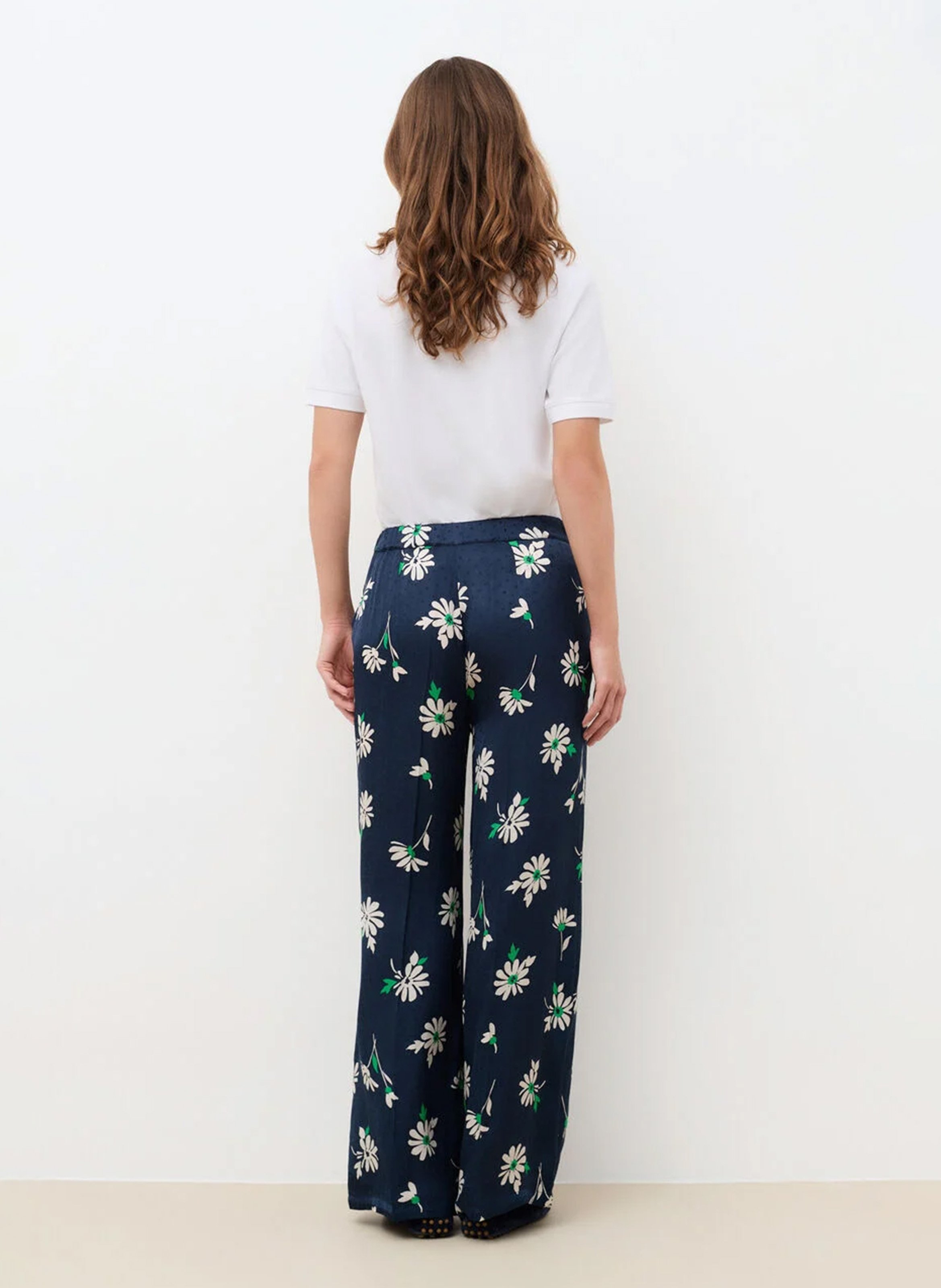 Pantalon large imprimé CAROLL Bleu