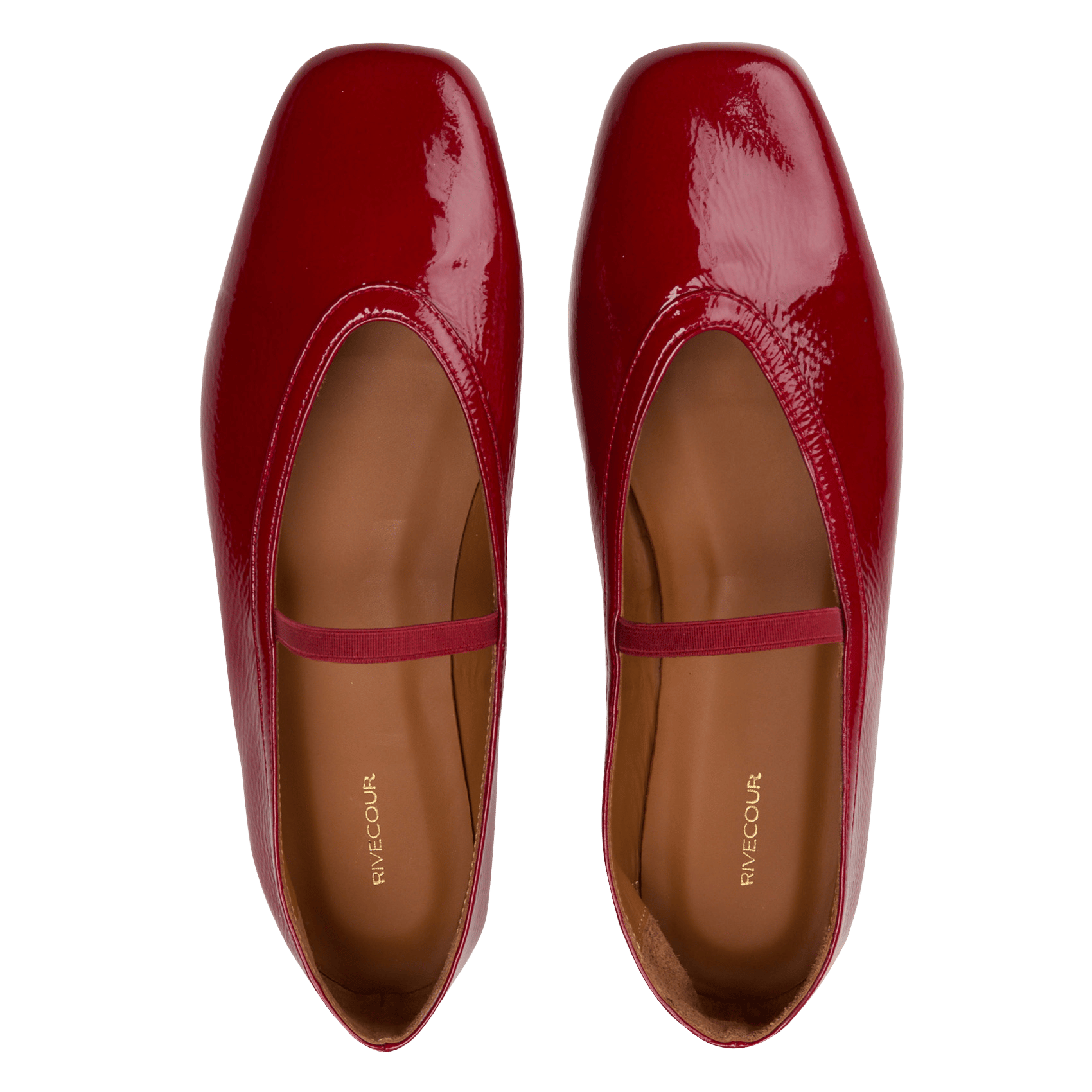 Lederstiefel mit goldfarbenen Nieten RIVECOUR Rot