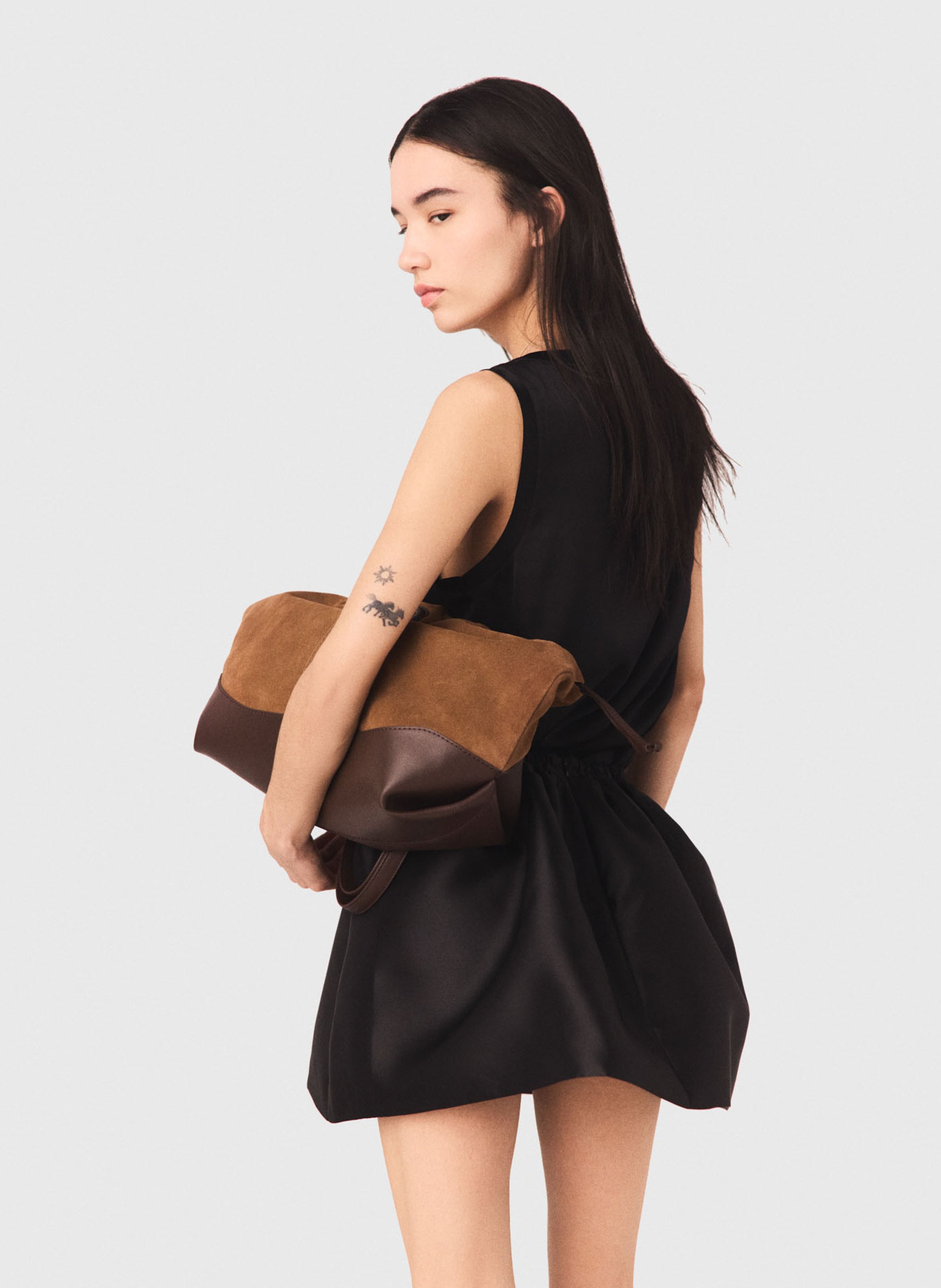 Round neck silk blend tank top MAJE Black