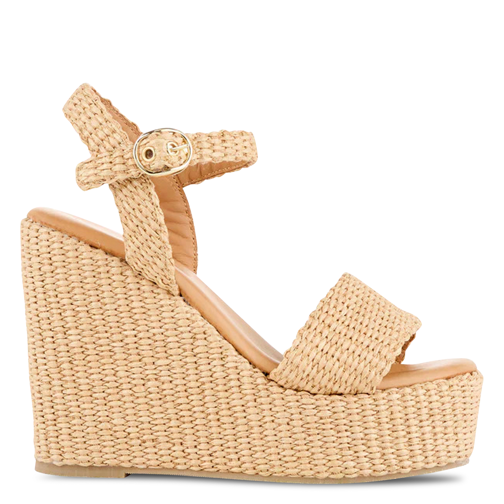 Sandalen mit Keilabsatz, Bast COSMOPARIS Beige