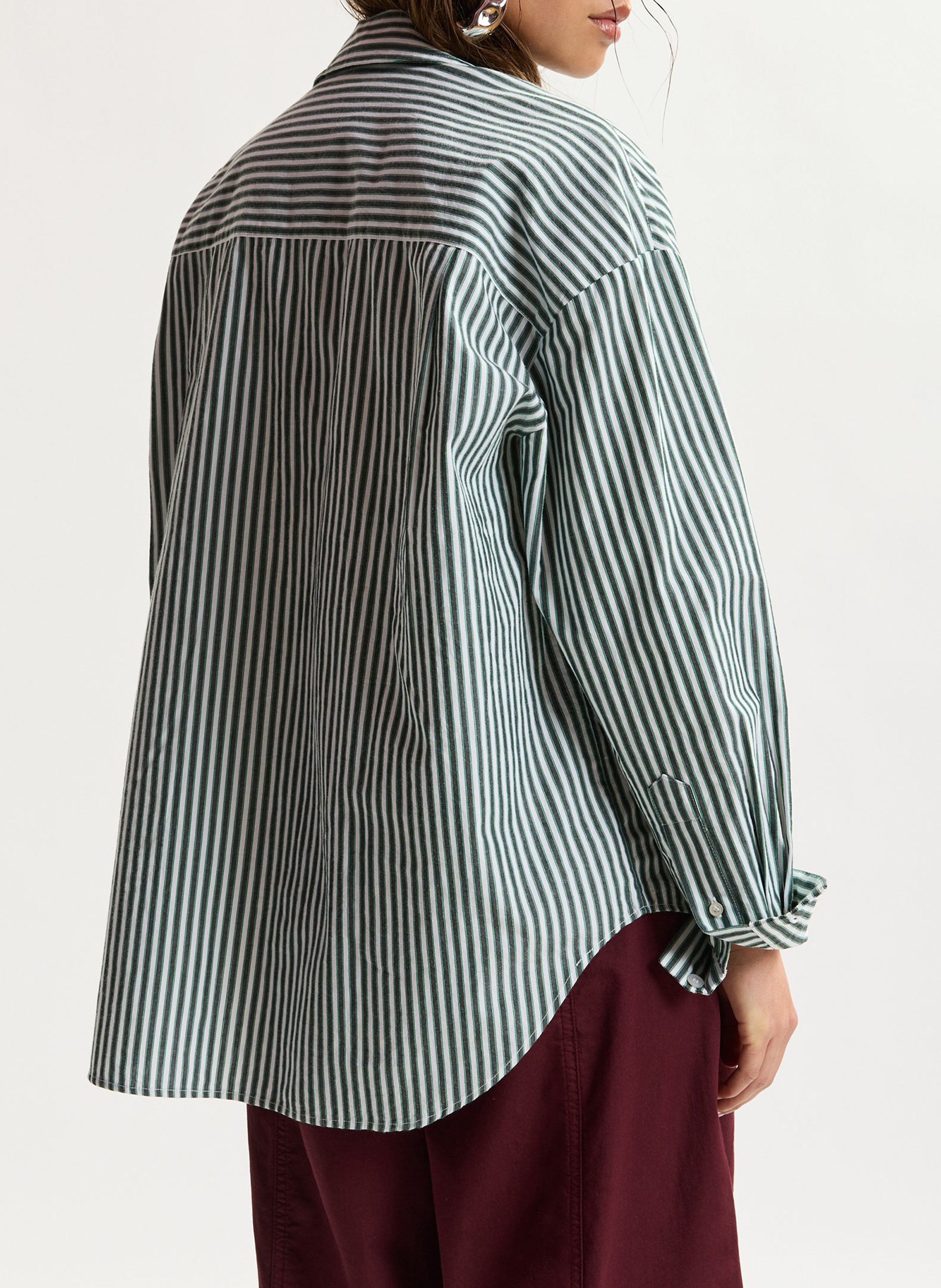 Oversized classic striped shirt ESSENTIEL ANTWERP White