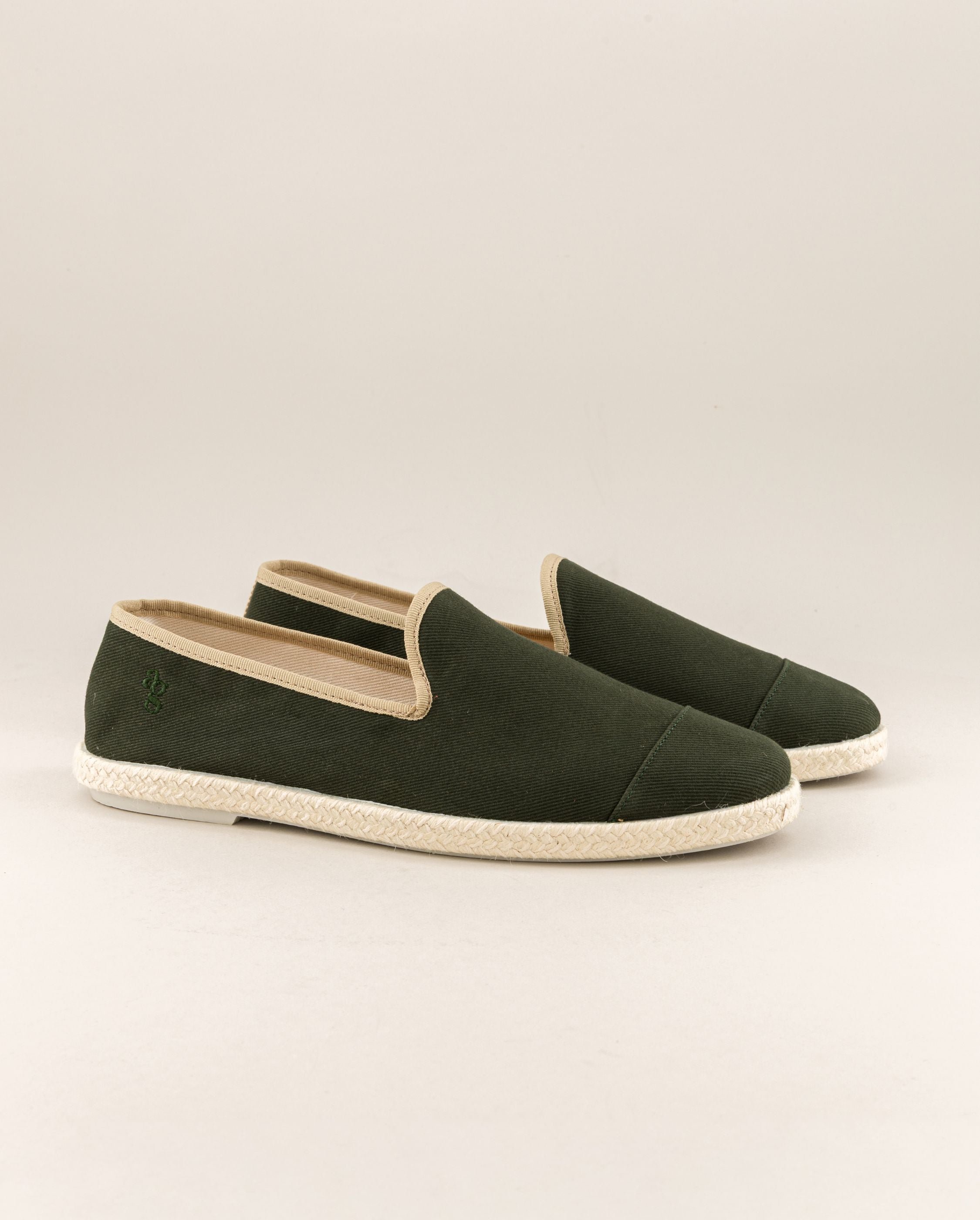 Men's espadrilles CENITZ, recycled cotton in green taupe ANGARDE Green