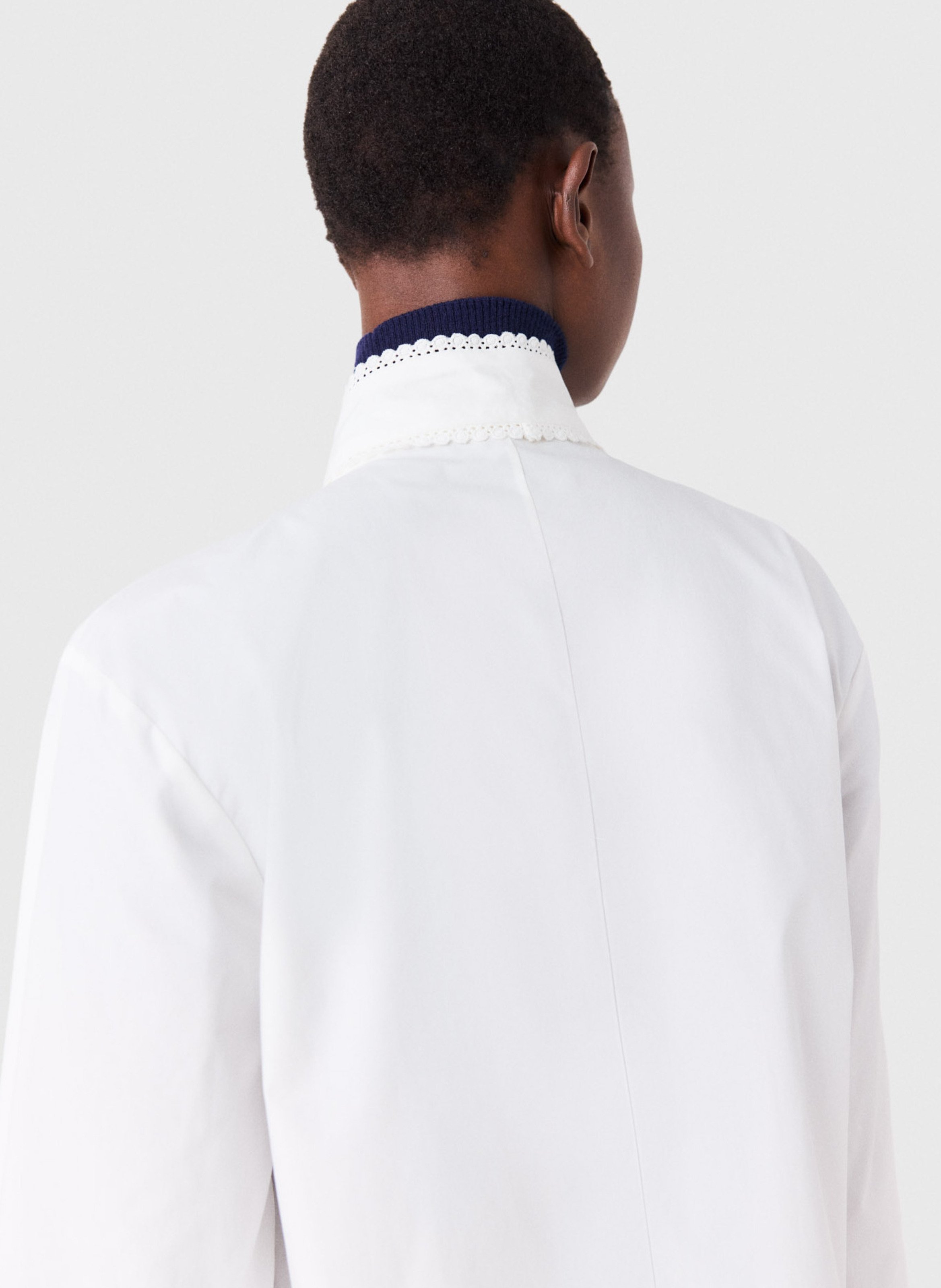 Chemise col lavallière en coton MAJE Blanc