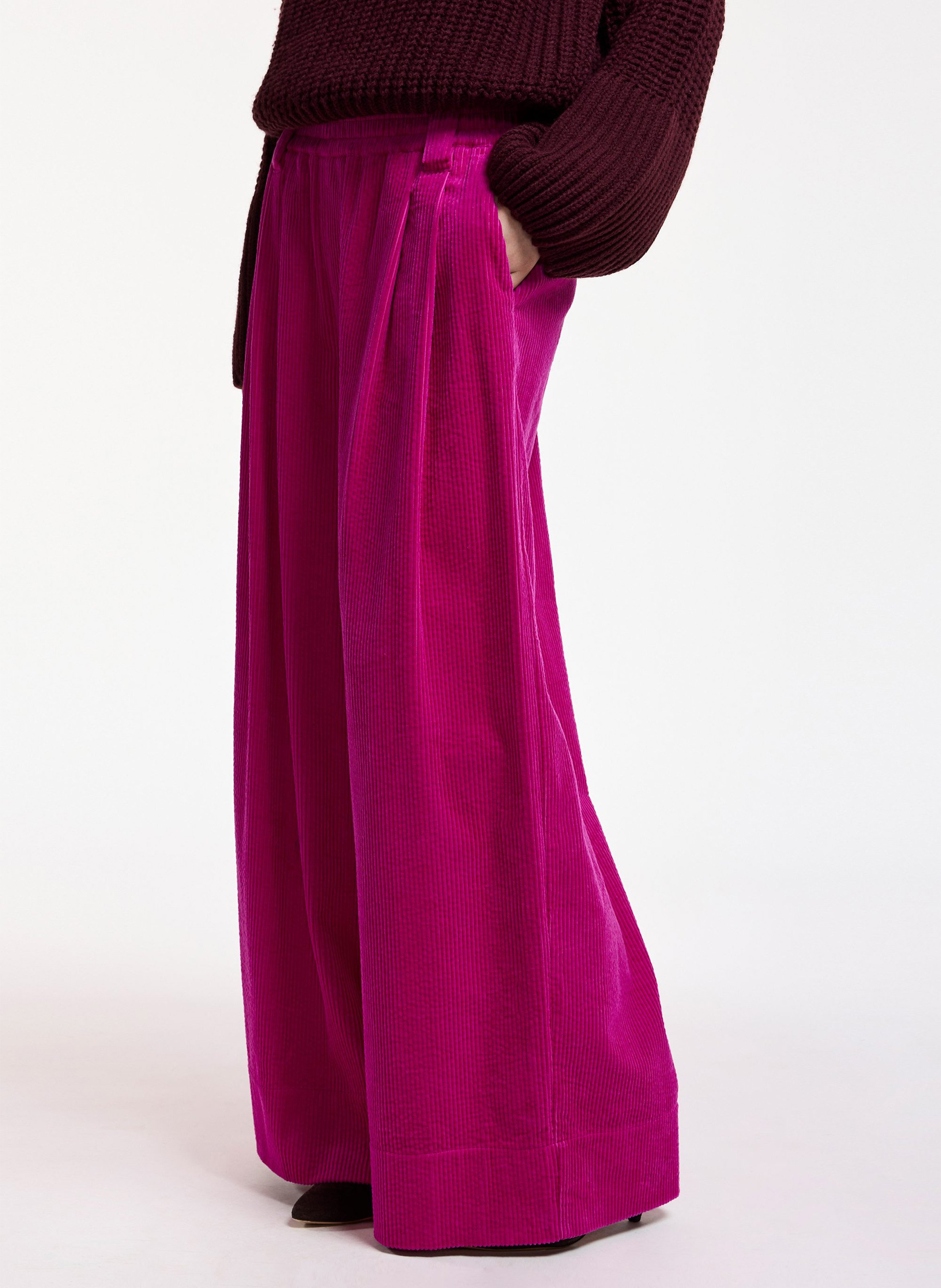 Wijde, katoenen broek ESSENTIEL ANTWERP Roze