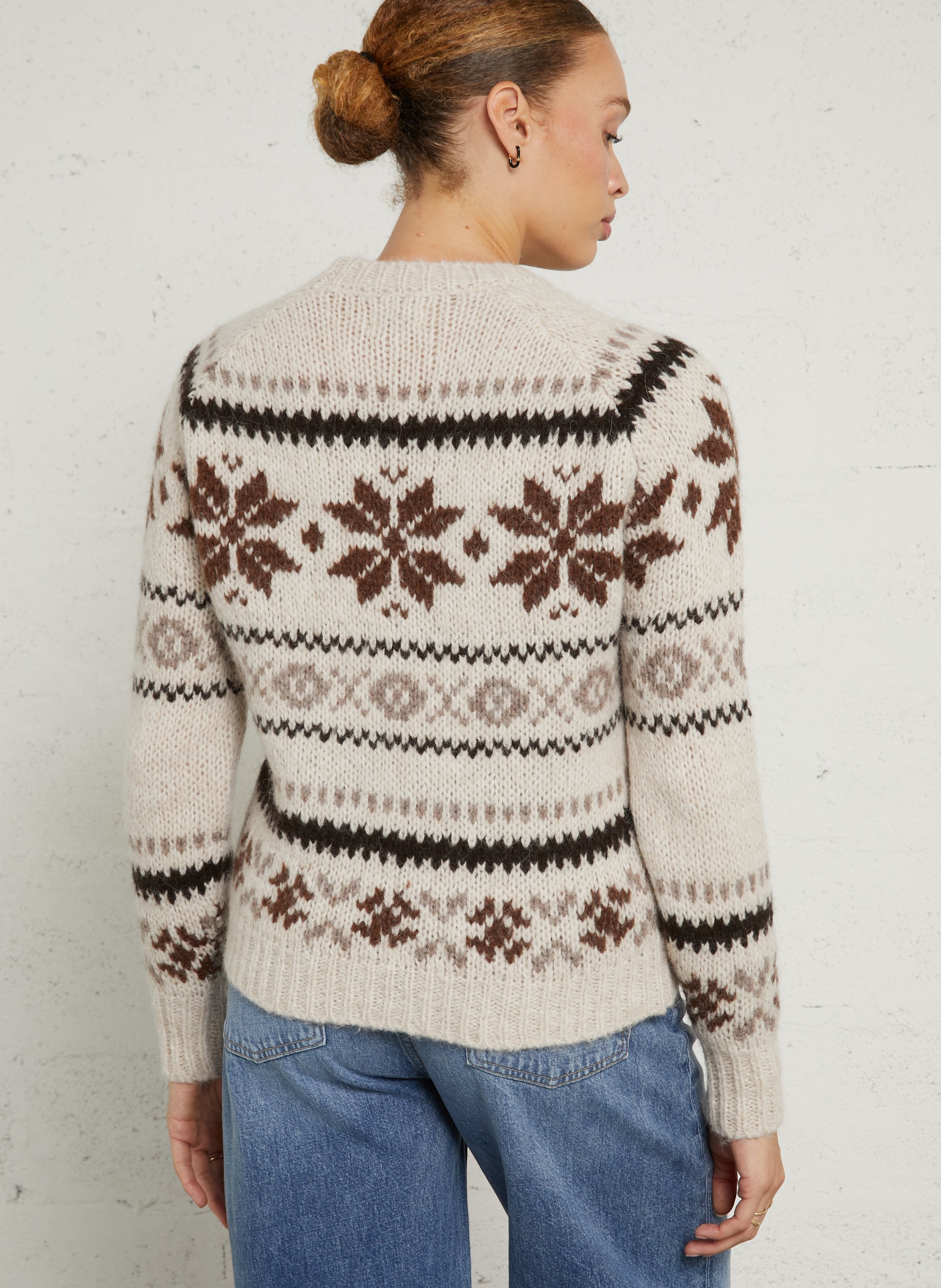 Oversize-Strickpullover mit Rundhalsausschnitt HARTFORD Beige
