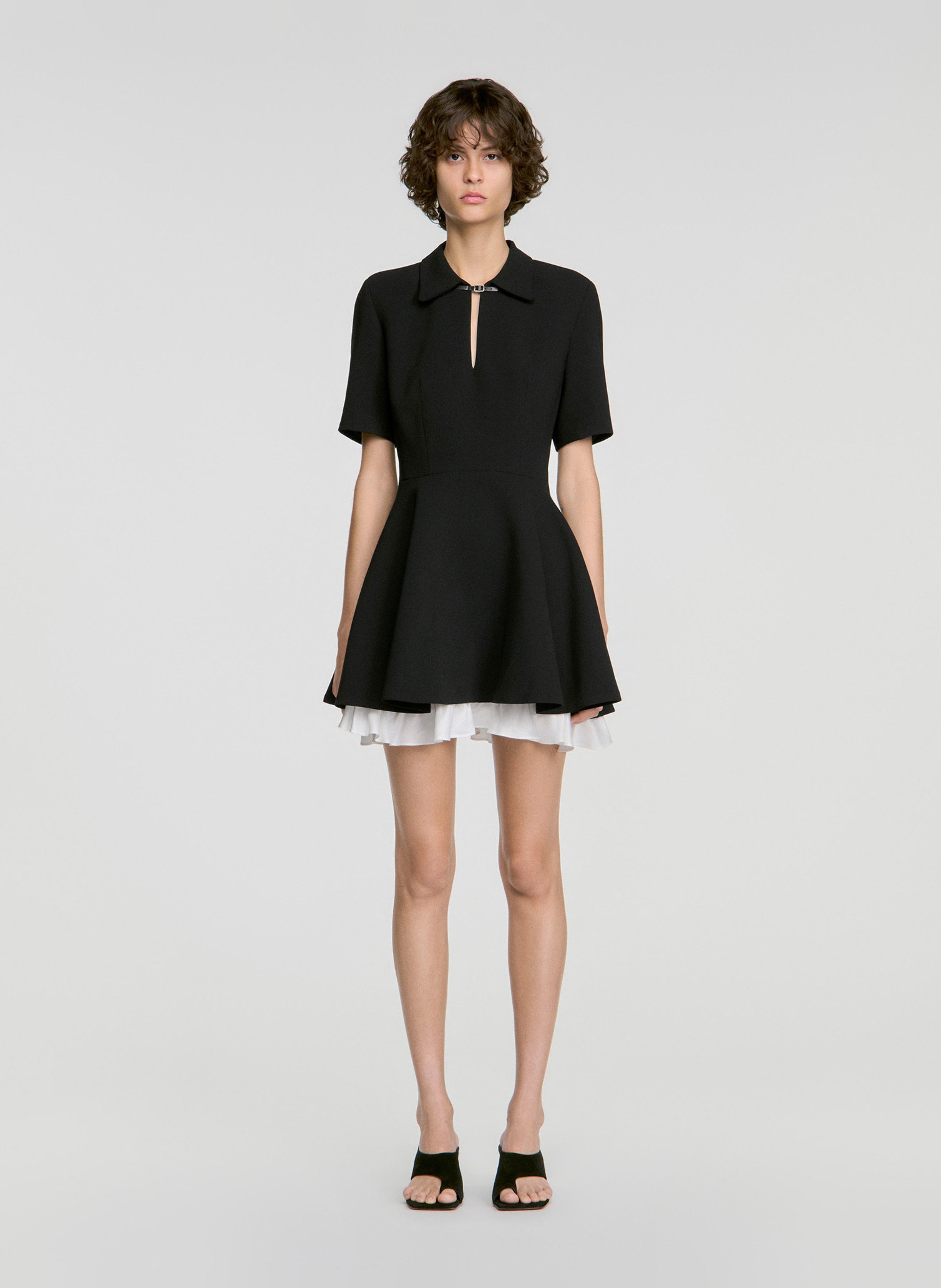 Robe col classique cintrée SANDRO Noir