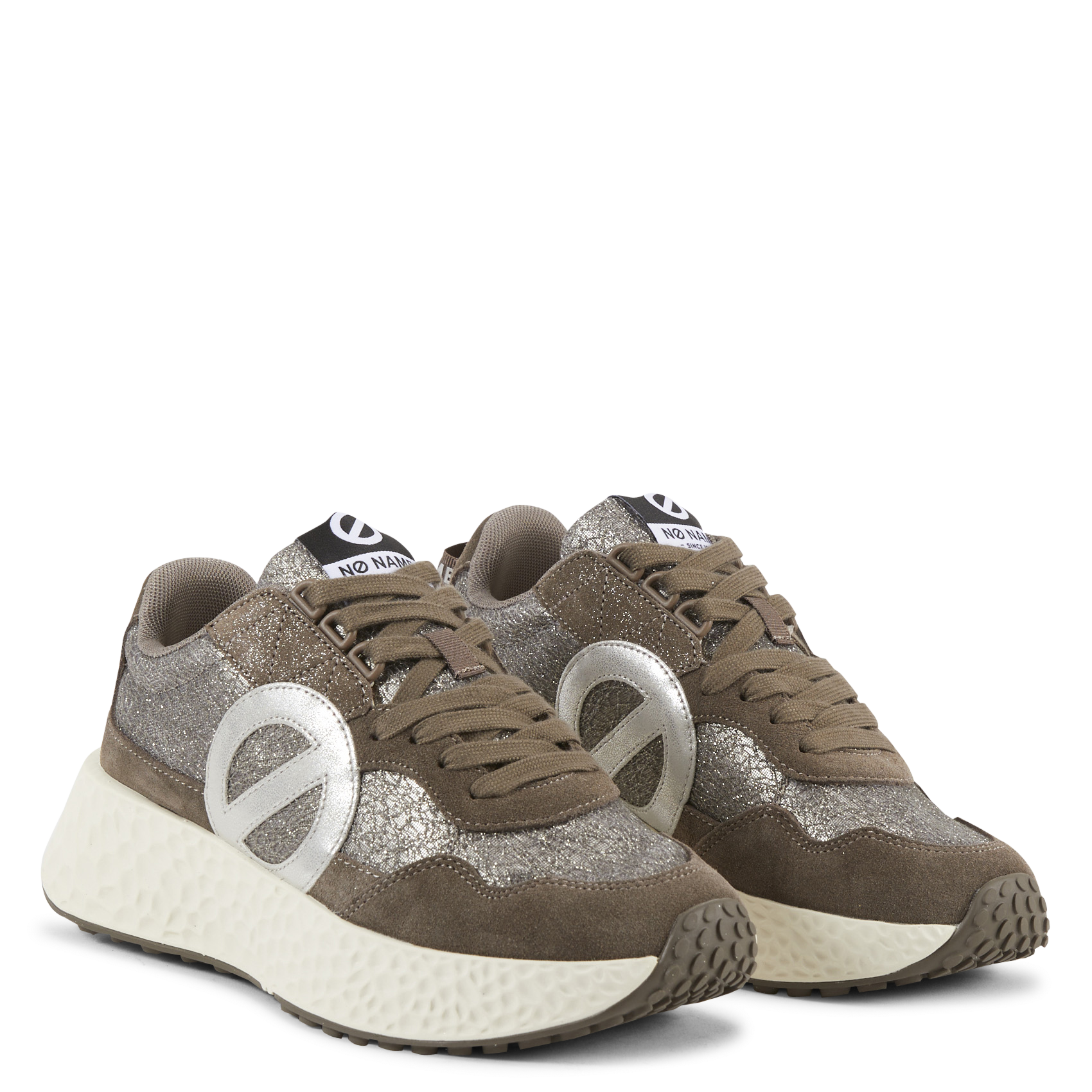 Glitter sneakers van gemengd leer NO NAME Veelkleurig