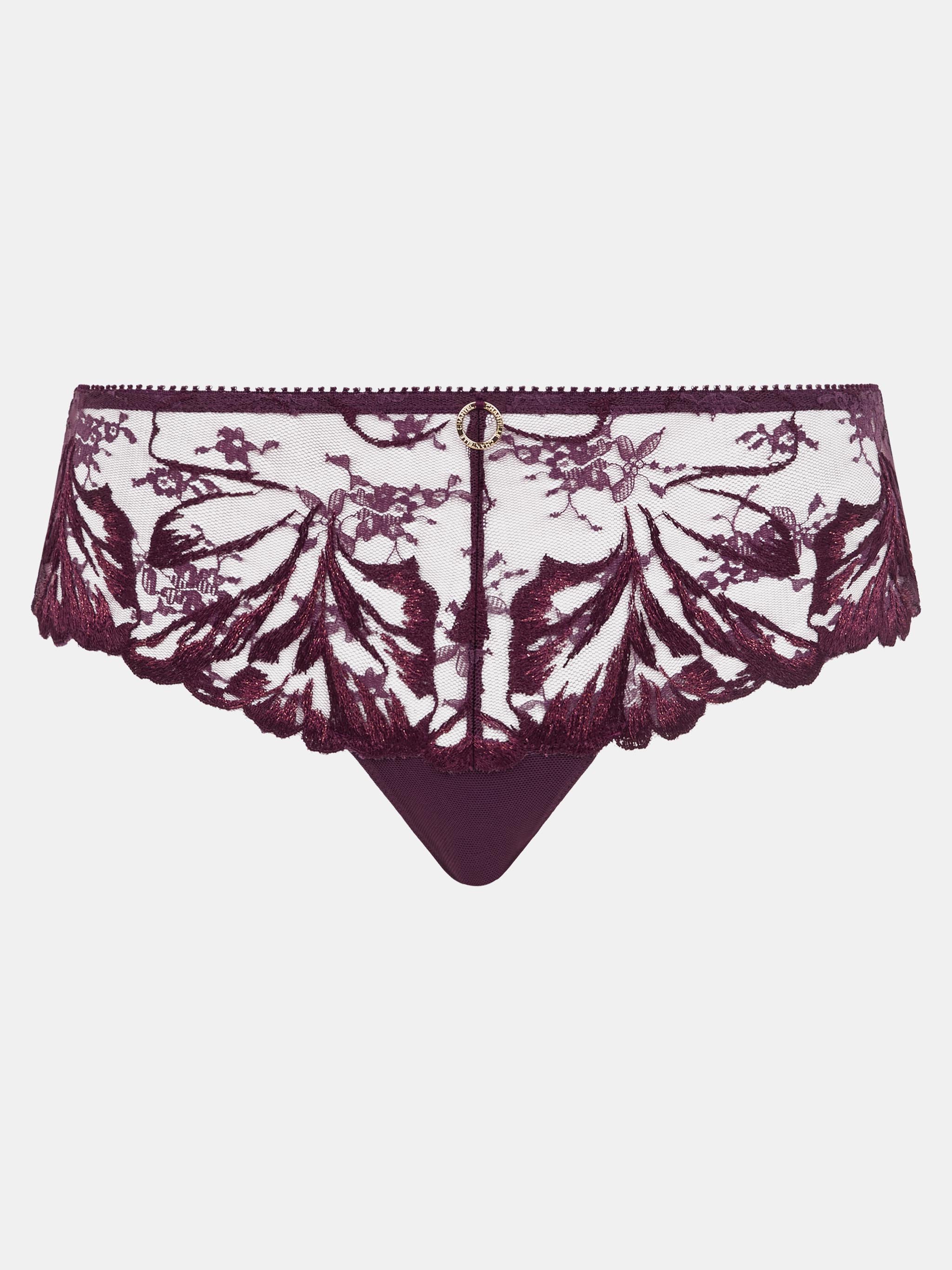 Shorty floral embroidery CHANTELLE Purple