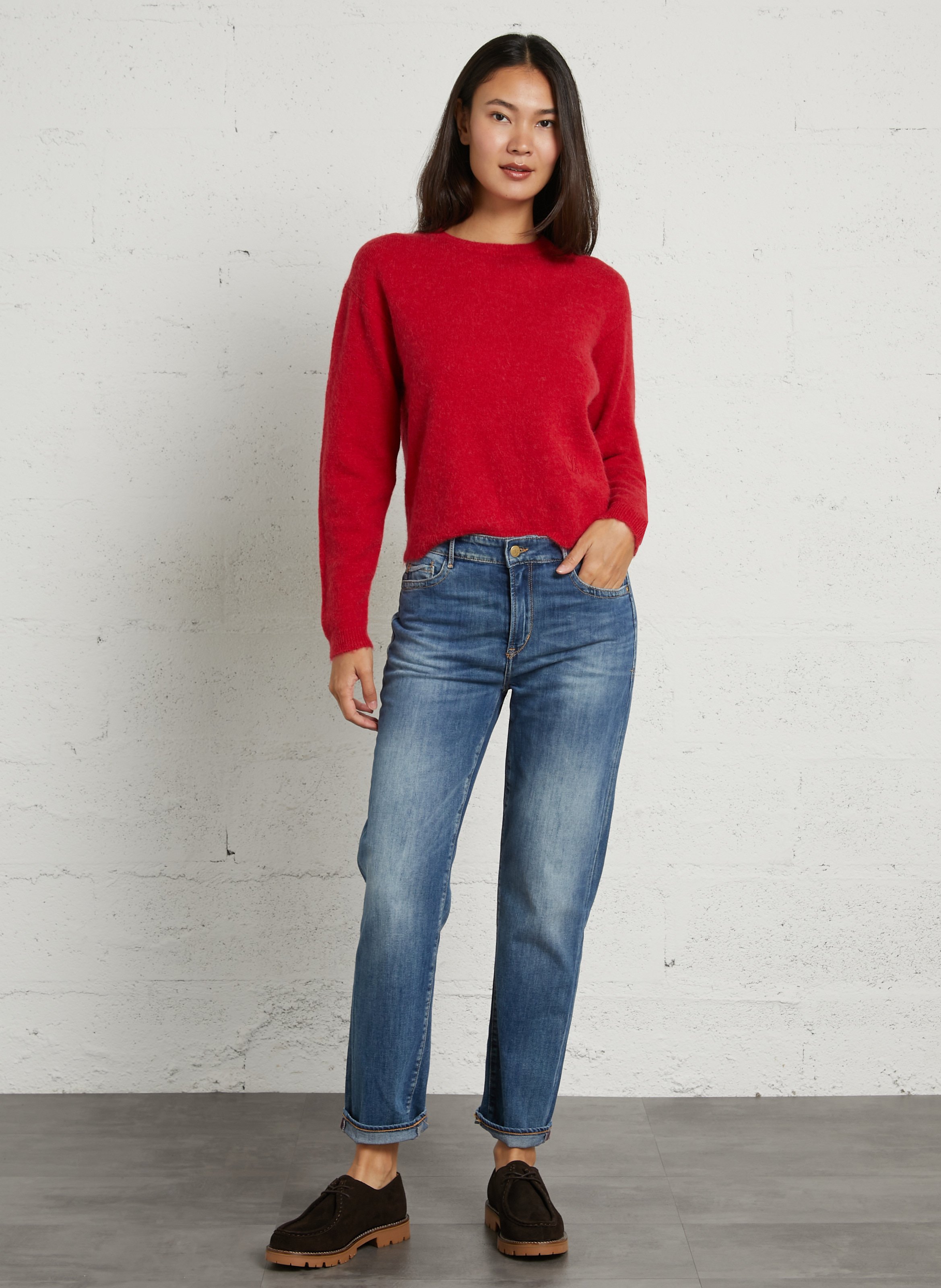 Weiter Pullover mit Rundhalsausschnitt LEON & HARPER Rot