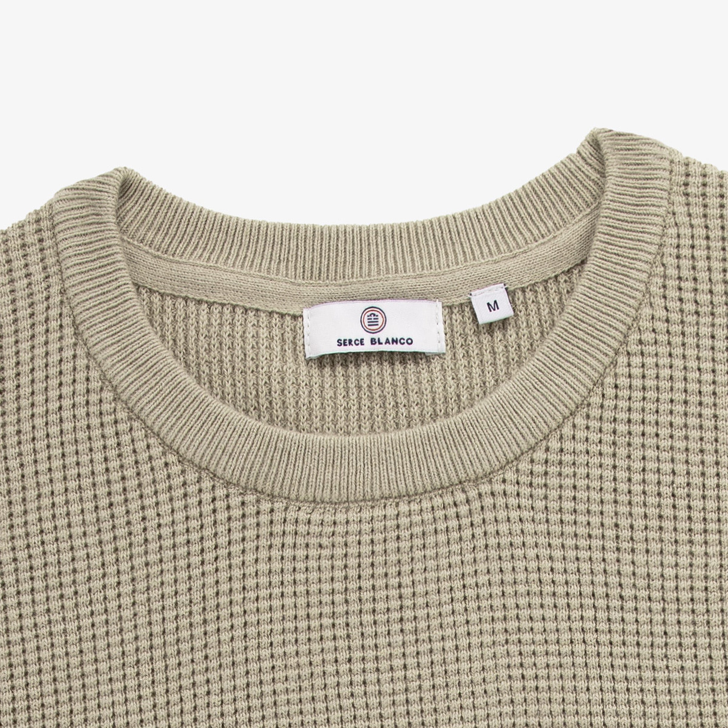 Manolo cotton and silk crew-neck sweater SERGE BLANCO Beige