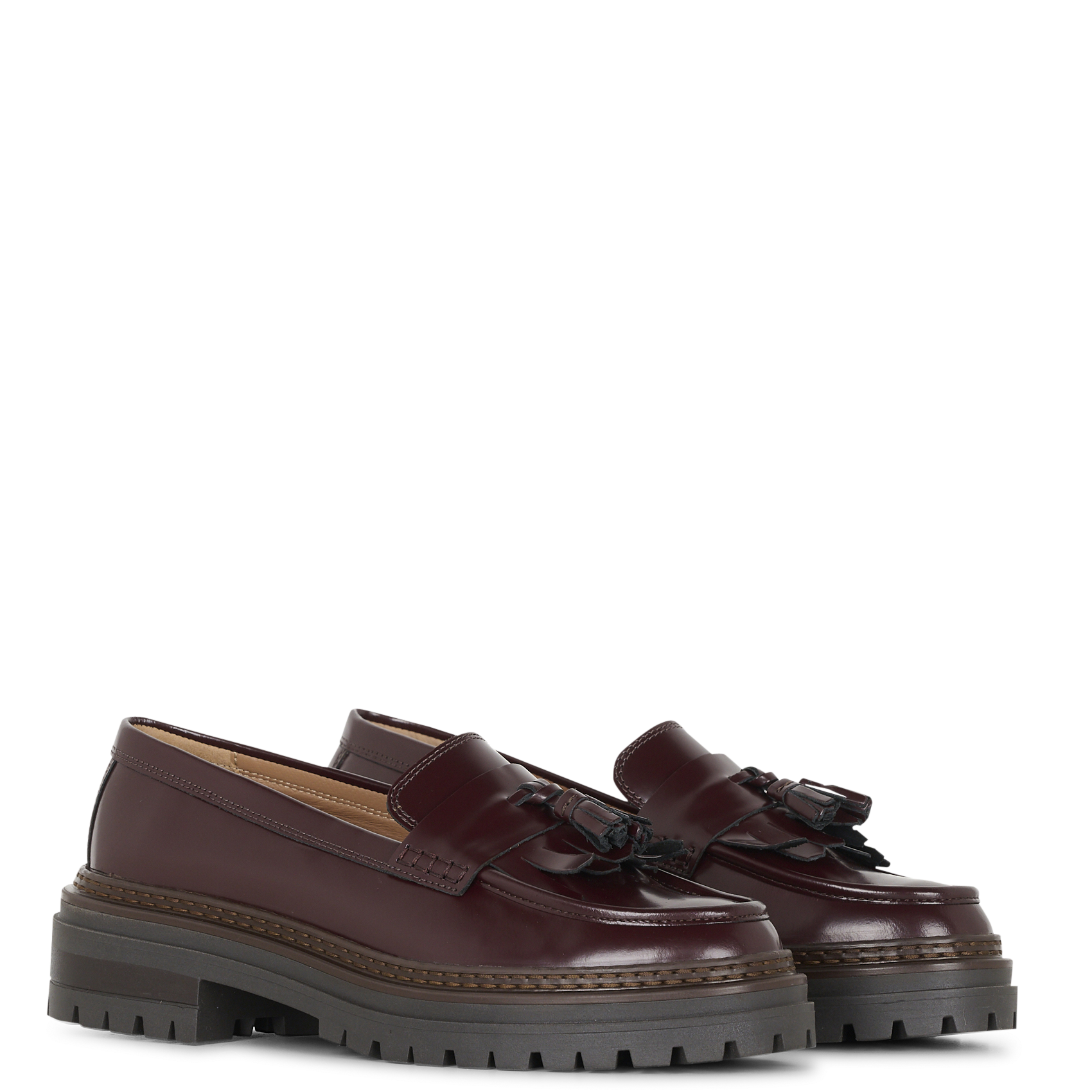 Leather loafers BOBBIES Plums