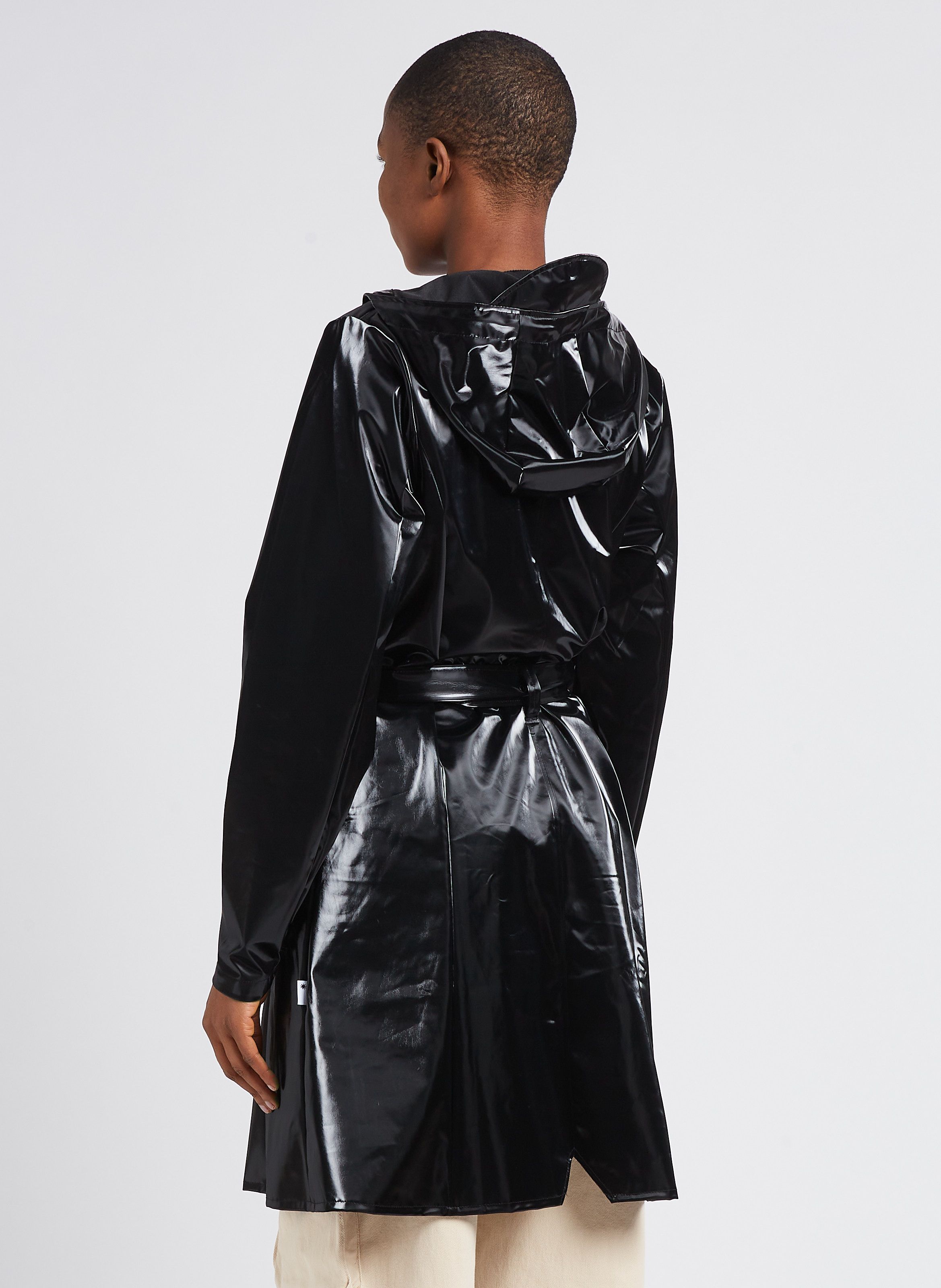 Black Hooded raincoat