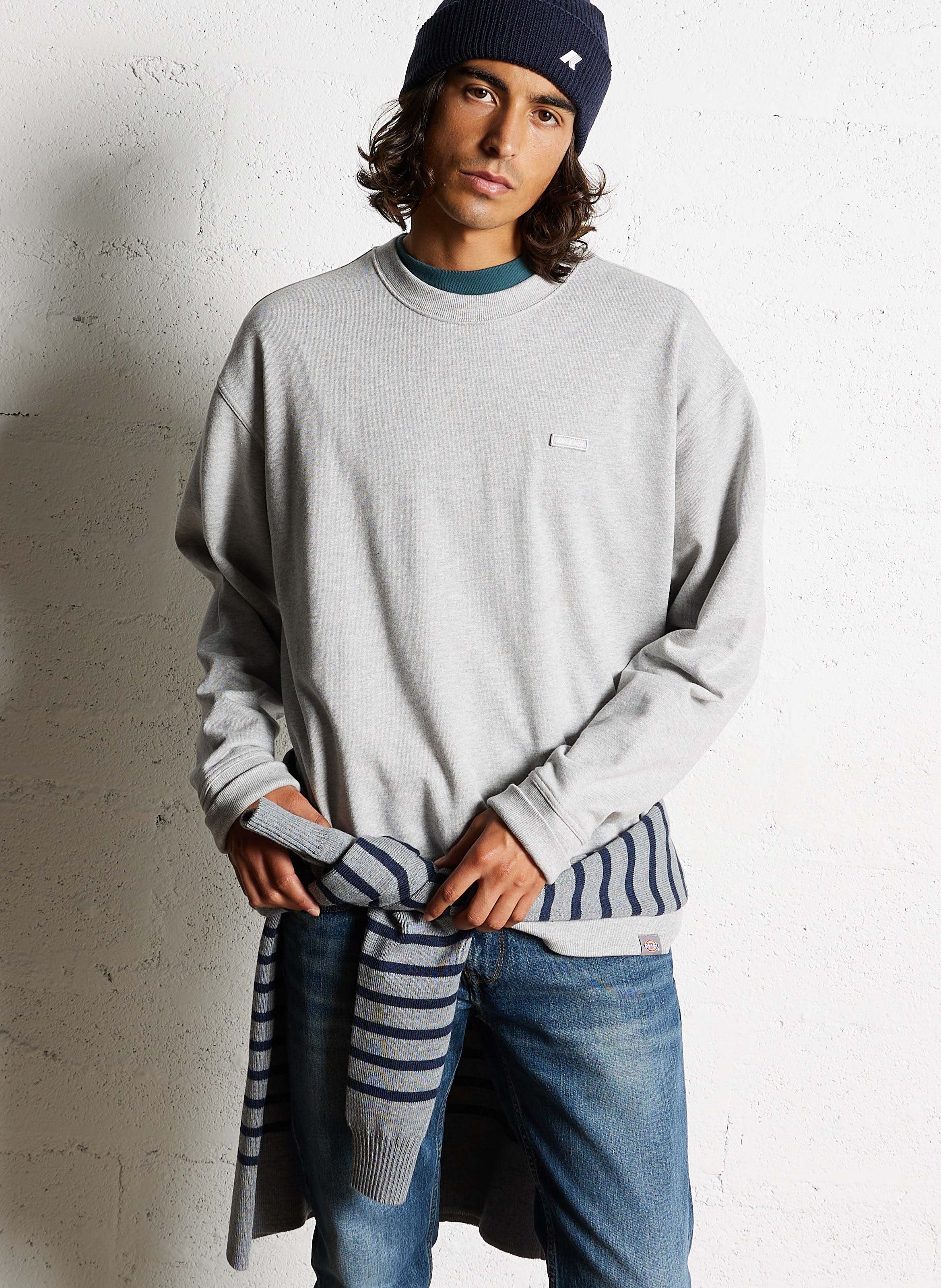 Loose-fit round-neck cotton sweatshirt DICKIES Grey