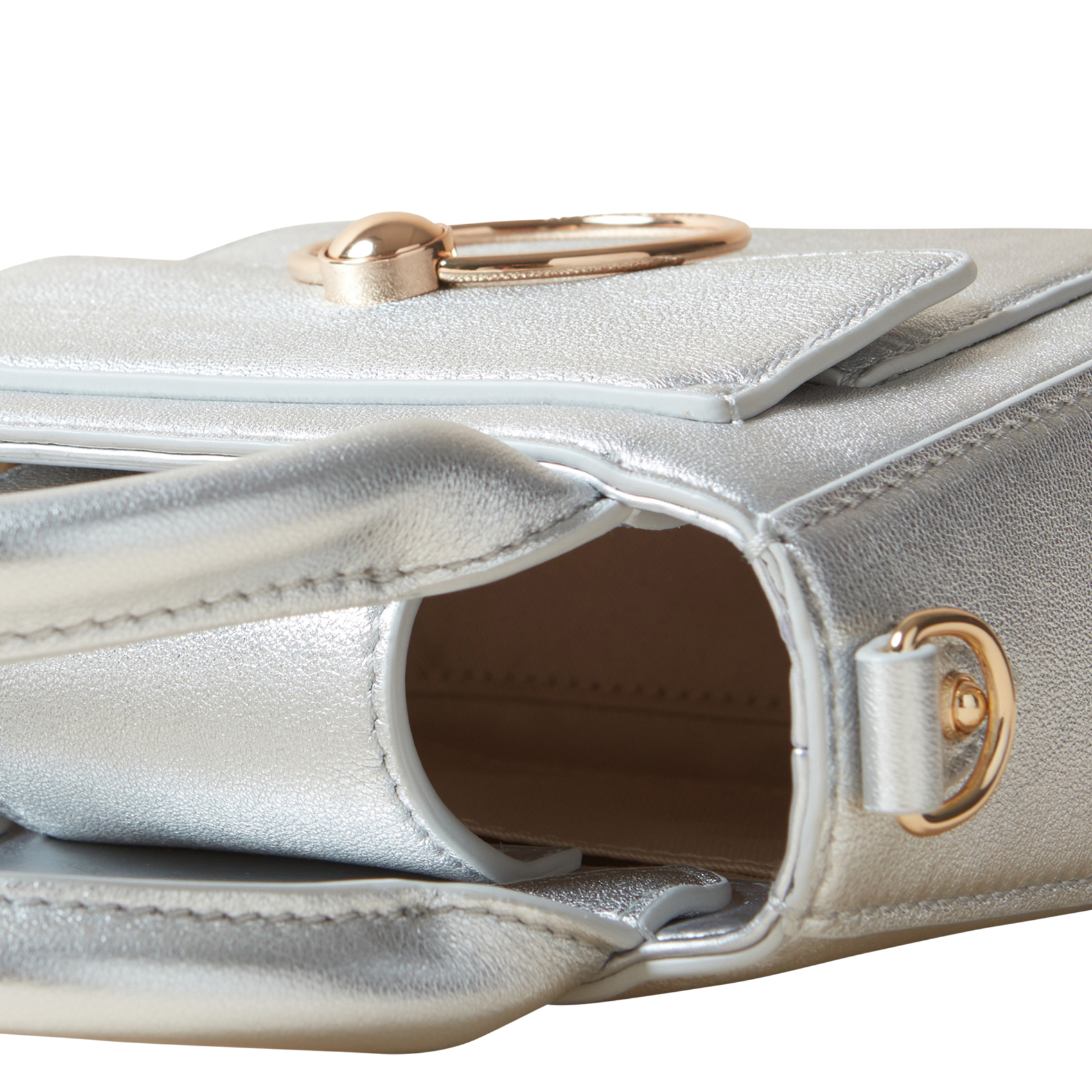 Effen, leren handtas CLAUDIE PIERLOT Zilver