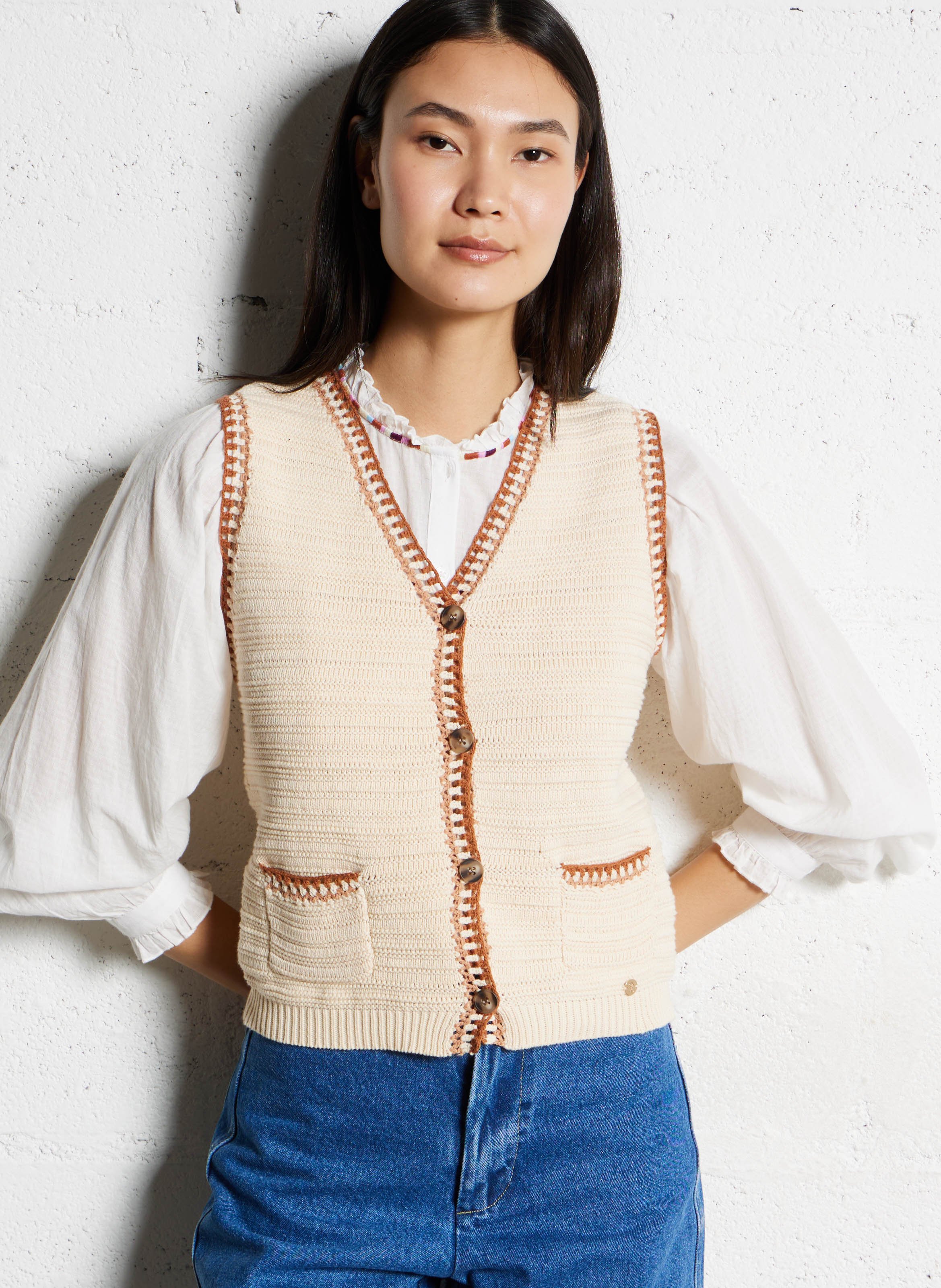 Straight-cut cotton V-neck cardigan LA PETITE ETOILE