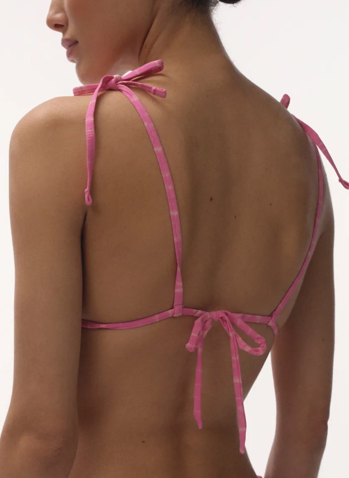 Haut de bikini imprimé en fibres recyclées mélangées LOVE STORIES Rose