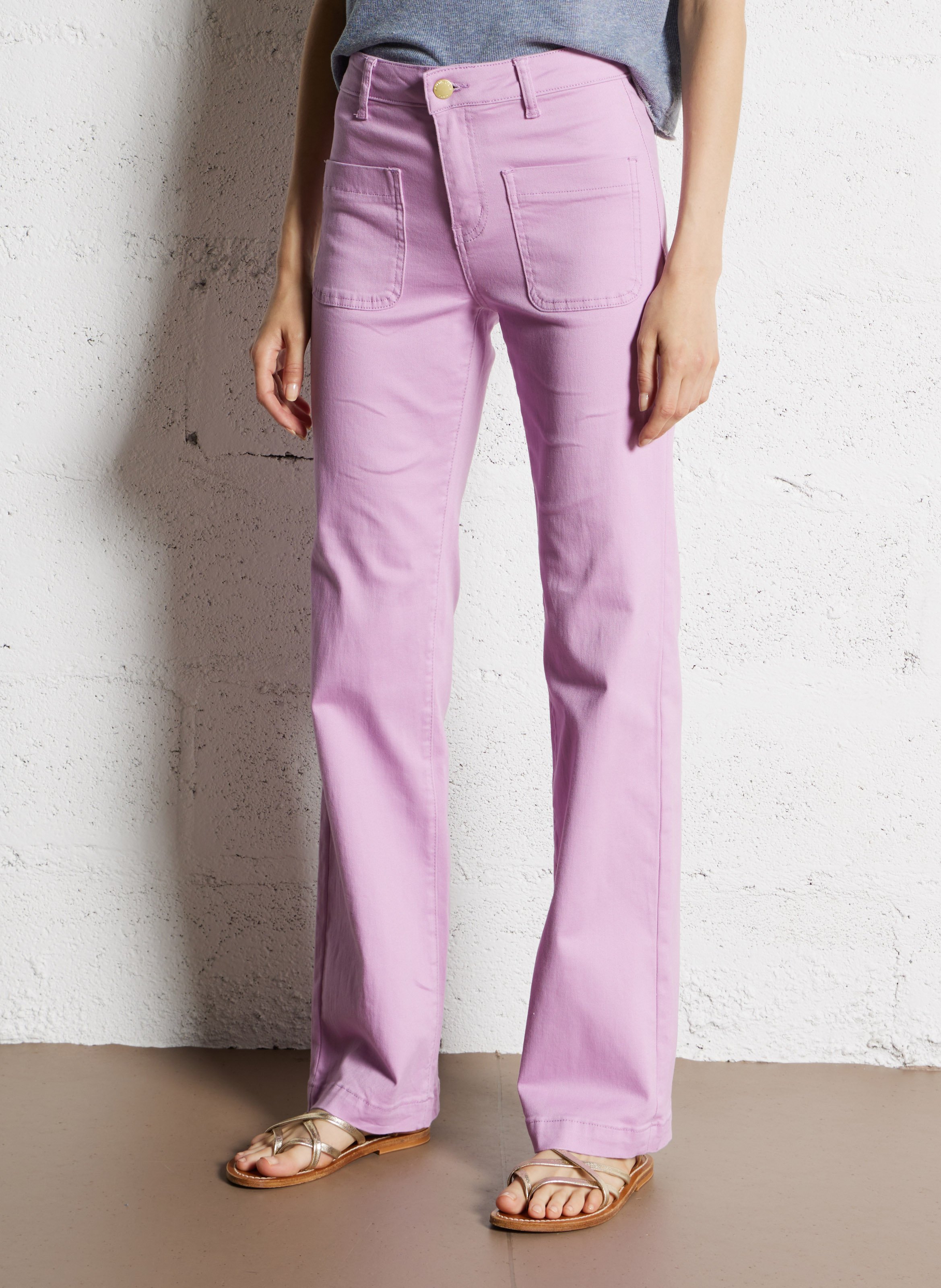 Ausgestellte High Waist Jeans aus Baumwoll-Mix LA PETITE ETOILE Violett