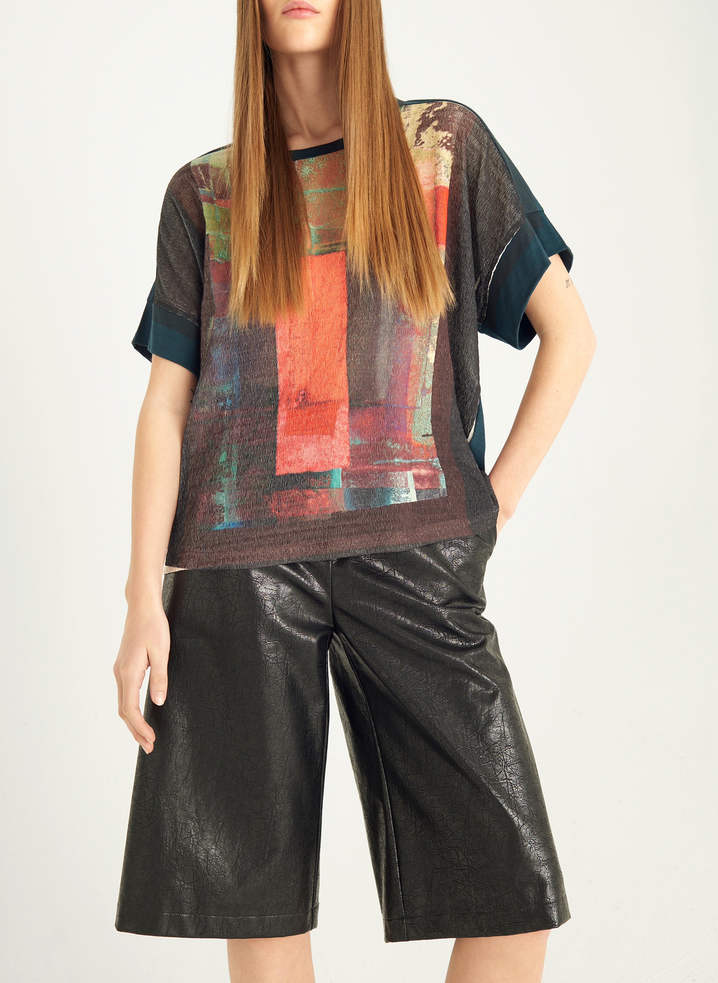 Tee-shirt col rond en laine COTELAC Vert