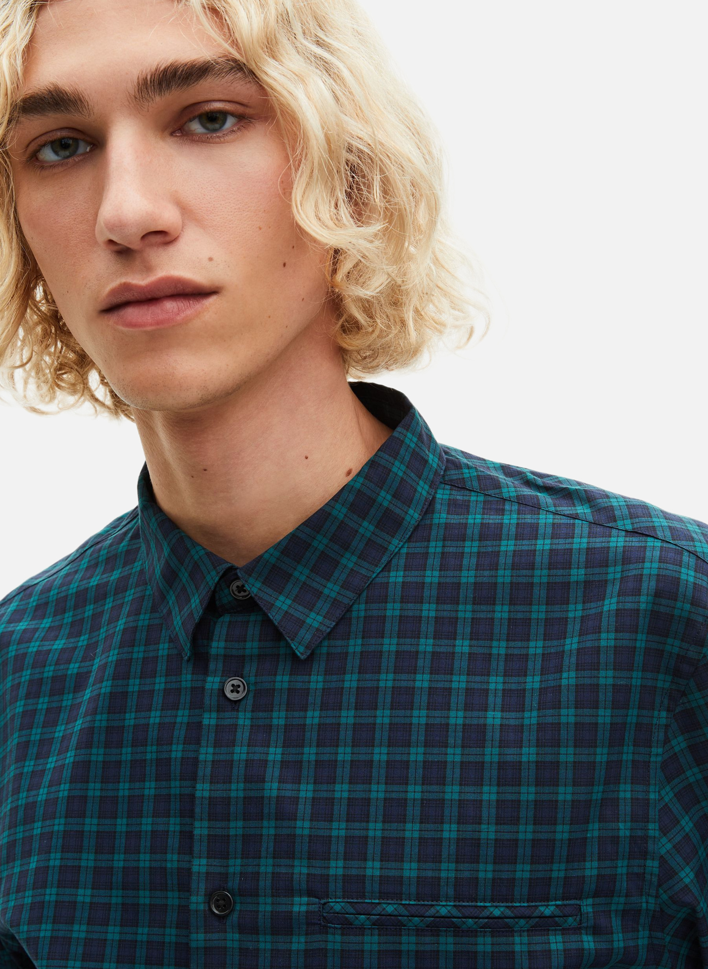 Shirt with mini-check pattern THE KOOPLES Blue
