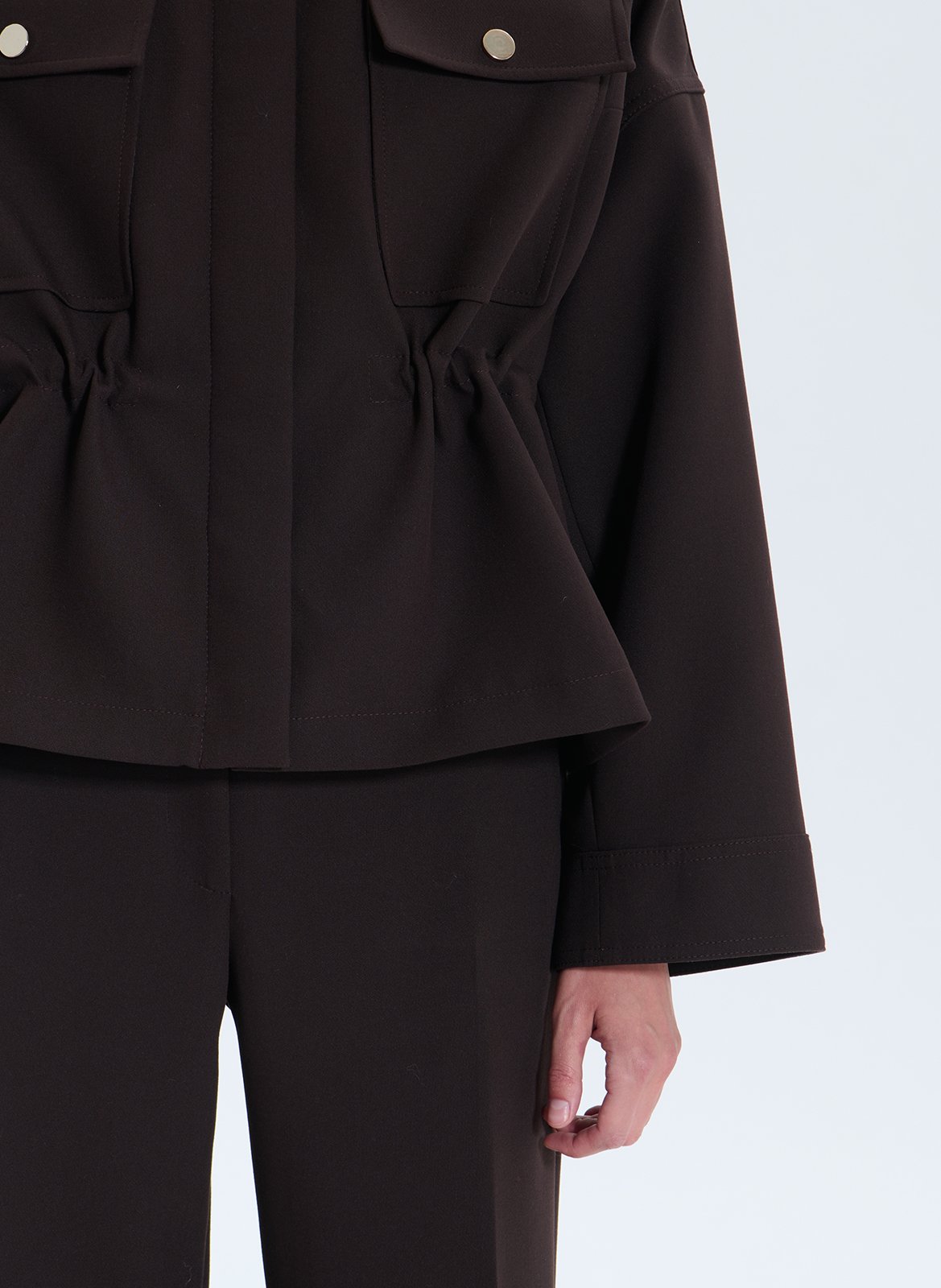 Oversized high collar jacket ZAPA Brown