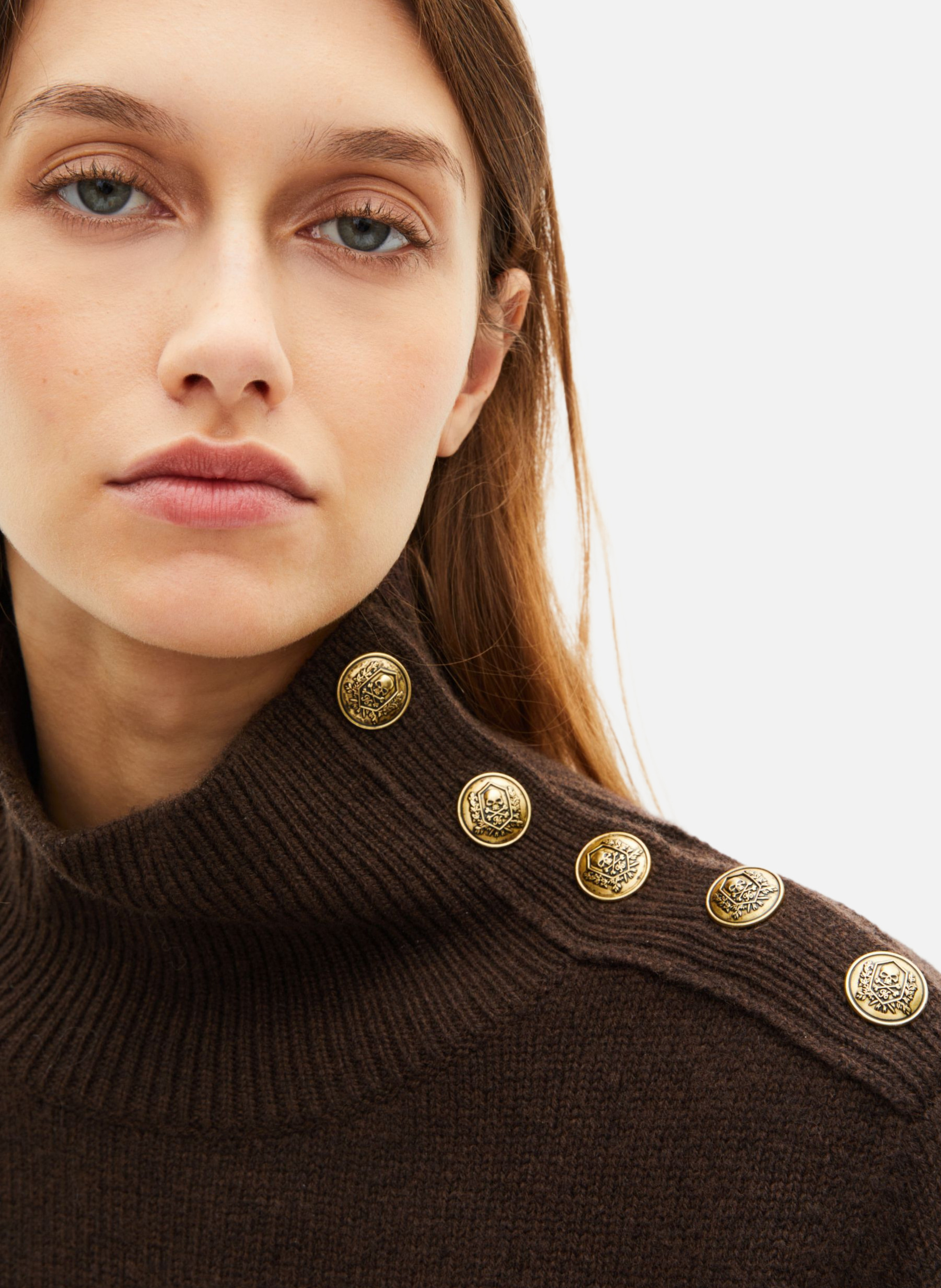 Robe courte en laine THE KOOPLES Marron