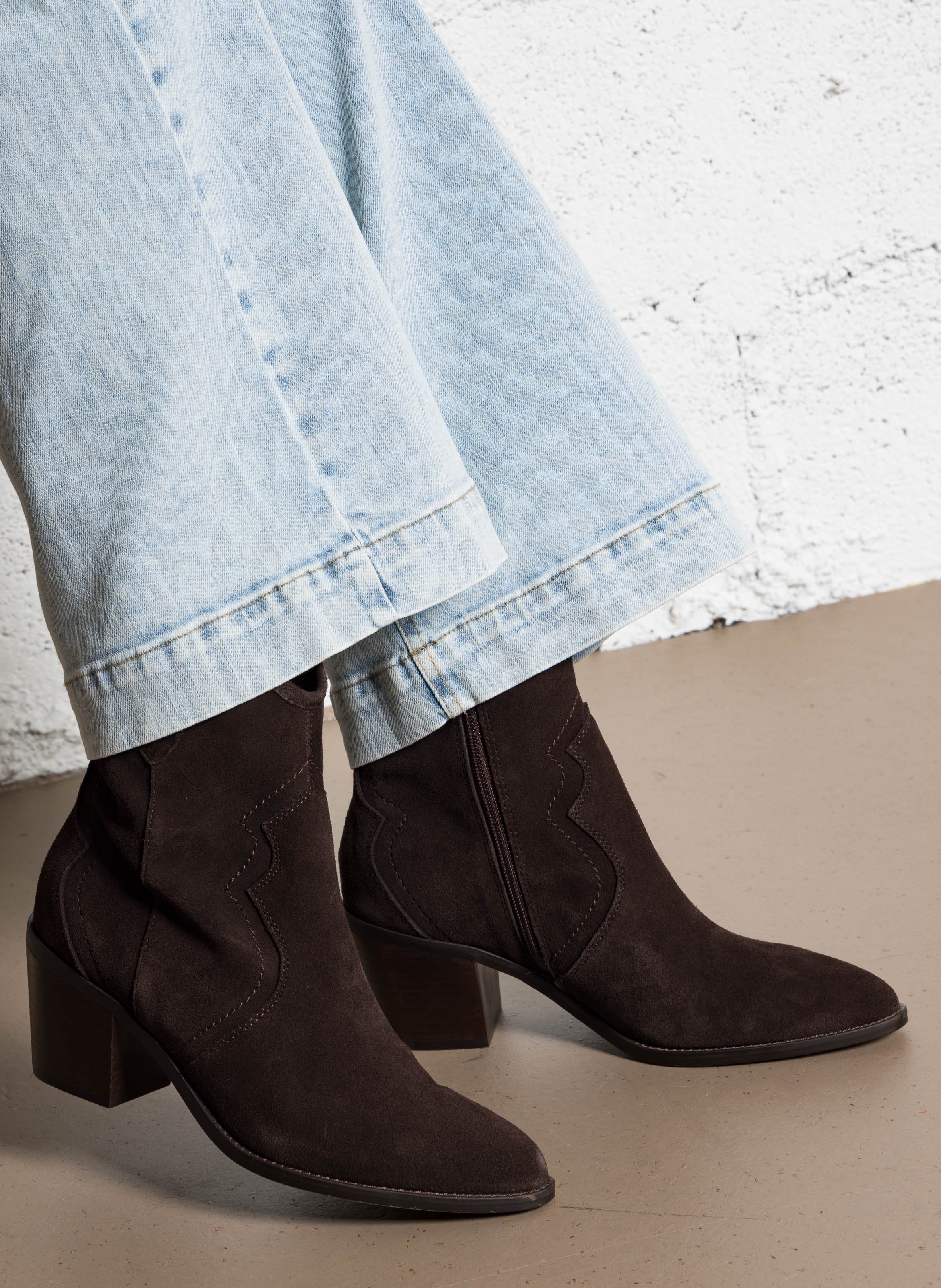 Ankle boots with heel BOCAGE Brown