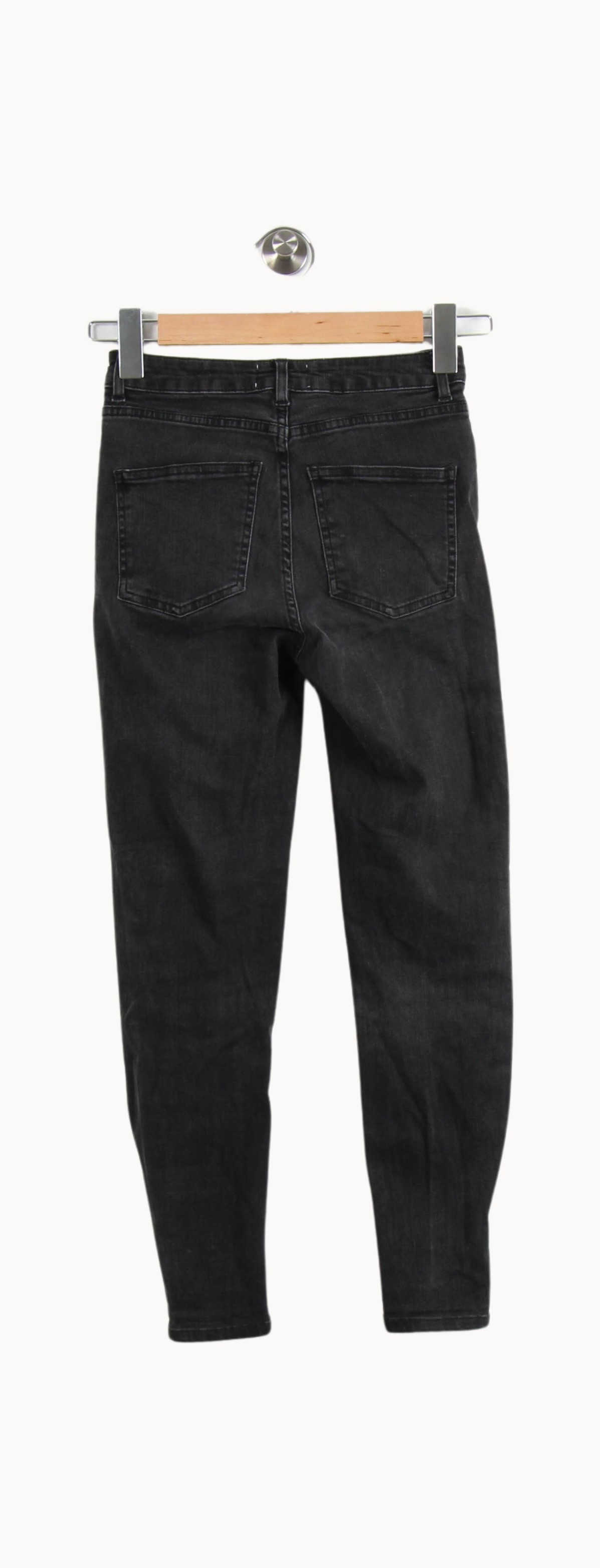 Cropped slim jeans with studs ACNE STUDIOS - Seconde Main Black