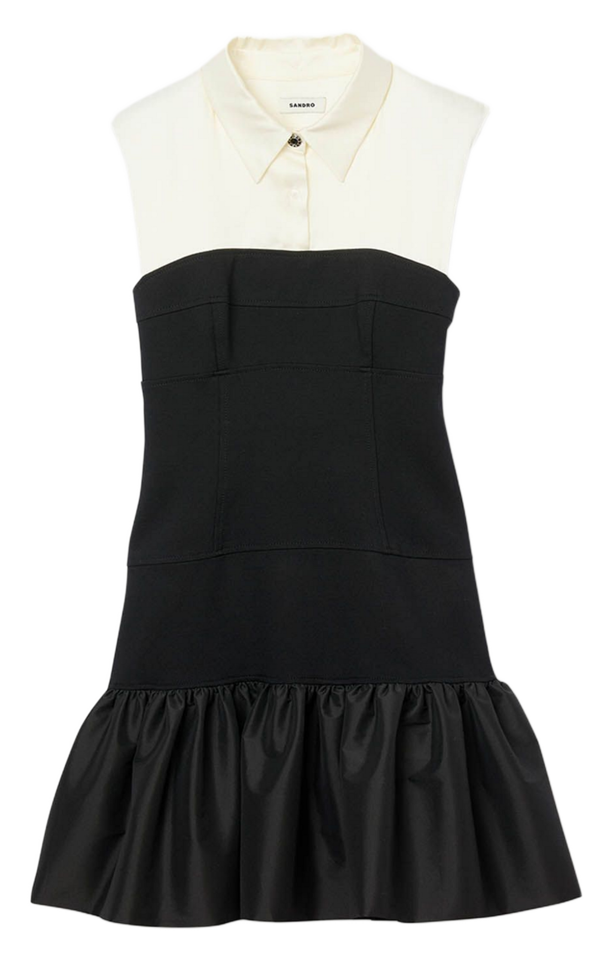 Korte jurk met klassieke kraag SANDRO Wit