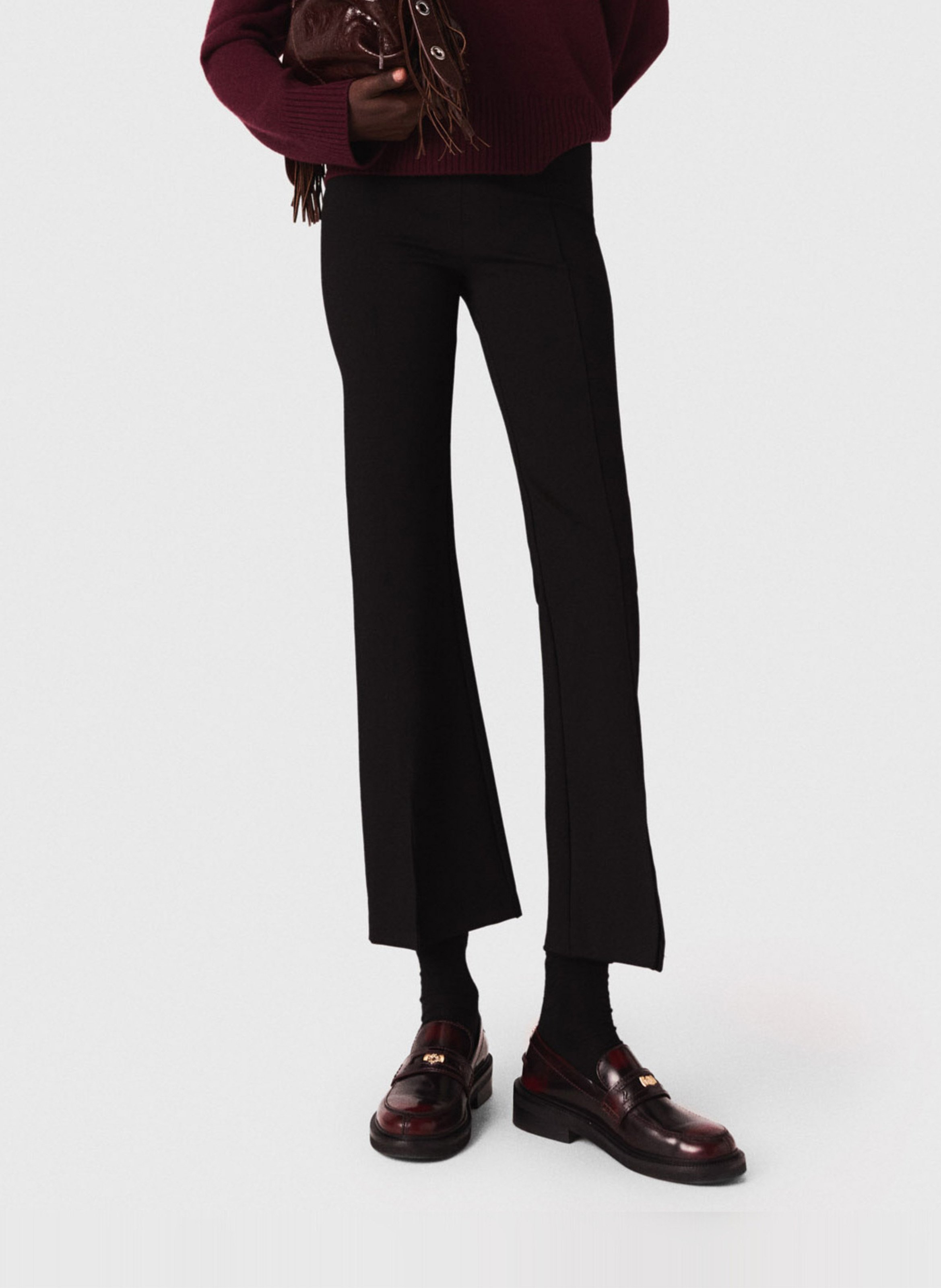 Flared split pants MAJE Black