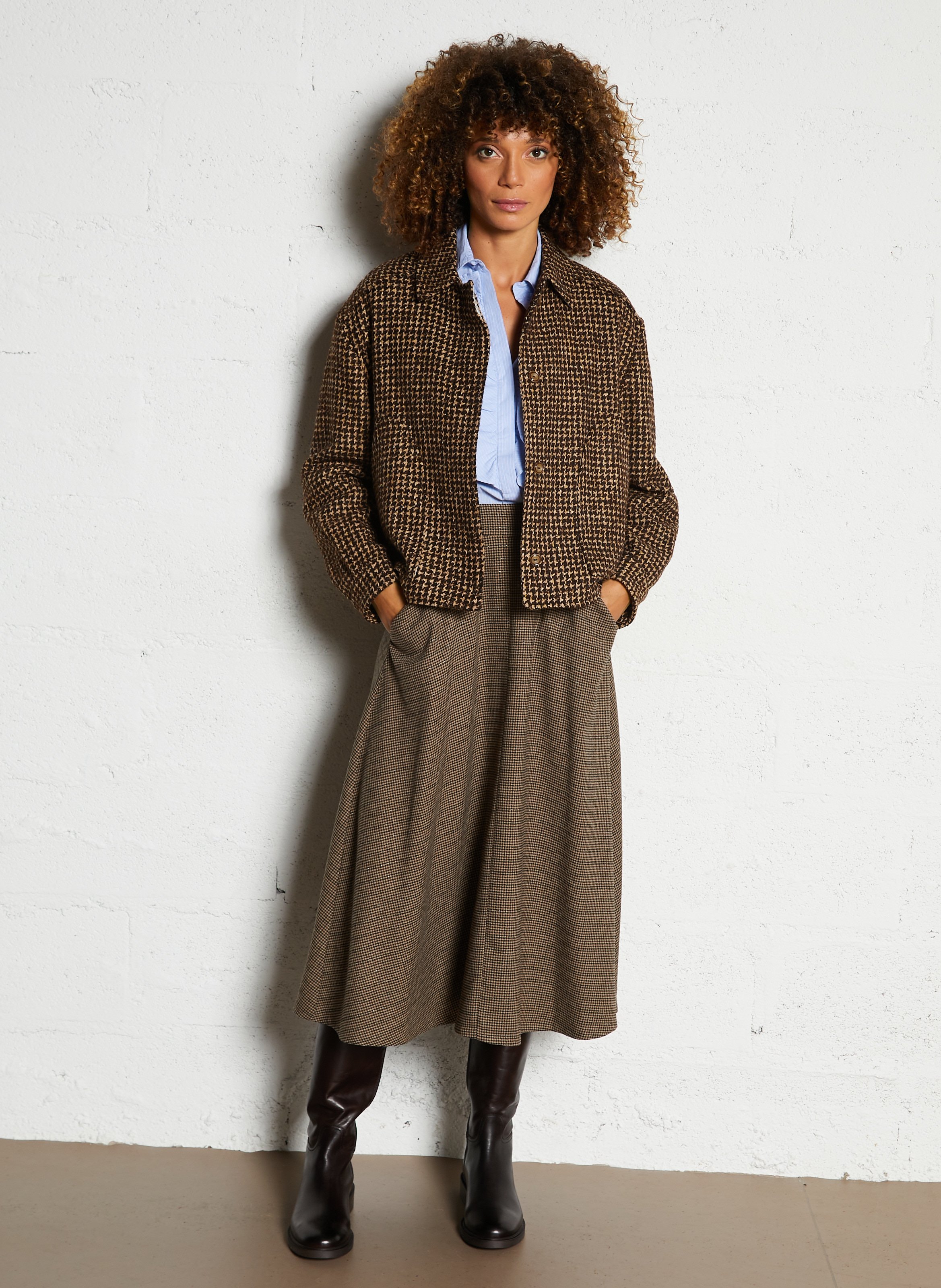 Blouson col classique  DIEGA Marron