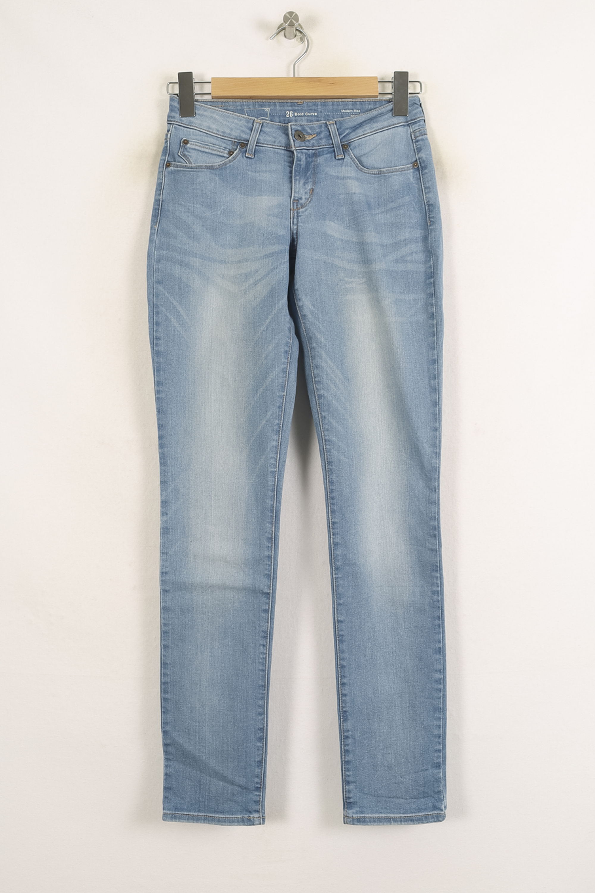 Cropped slim jeans with studs Blue