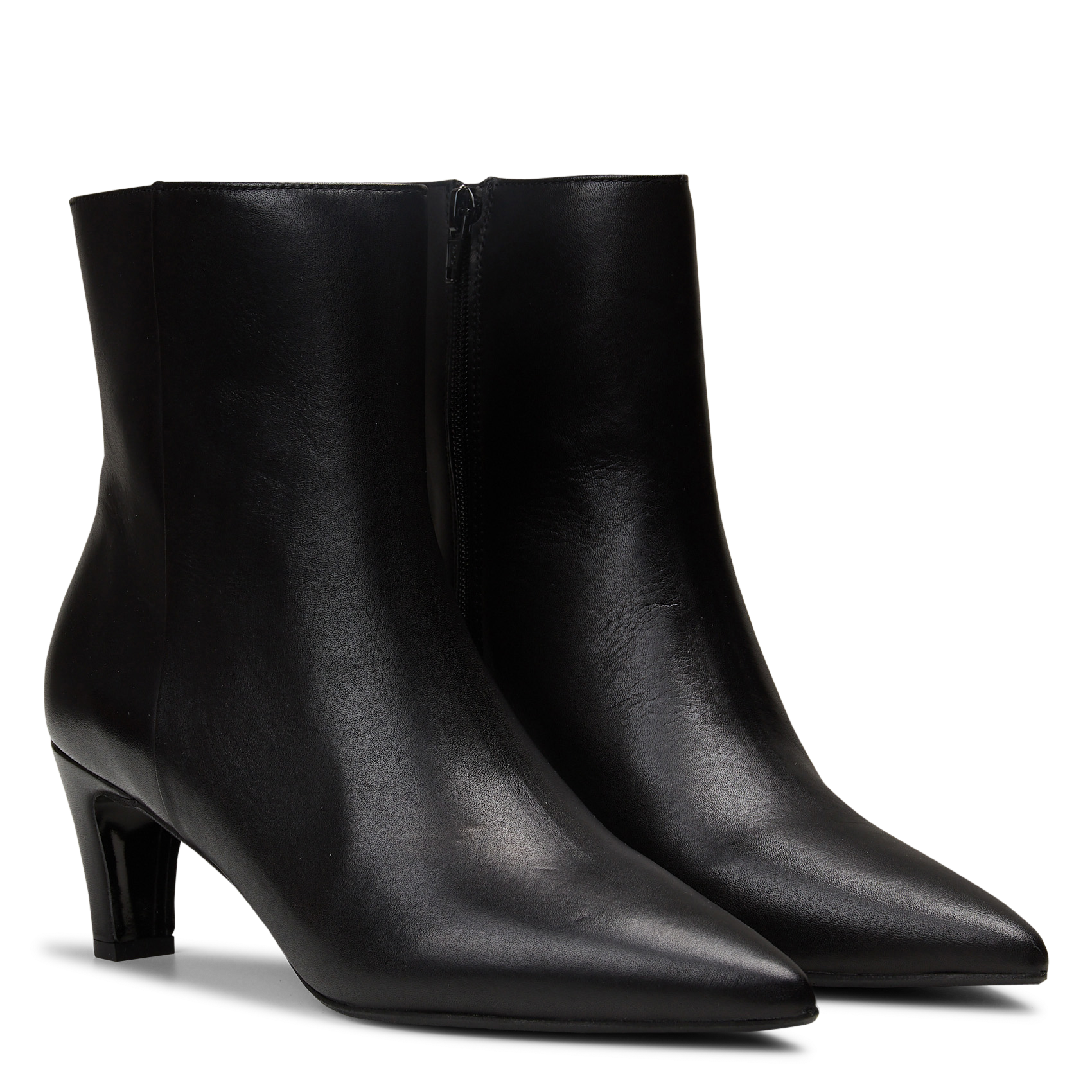 Enkellaarzen van glad leer met spitse neus MELLOW YELLOW Zwart