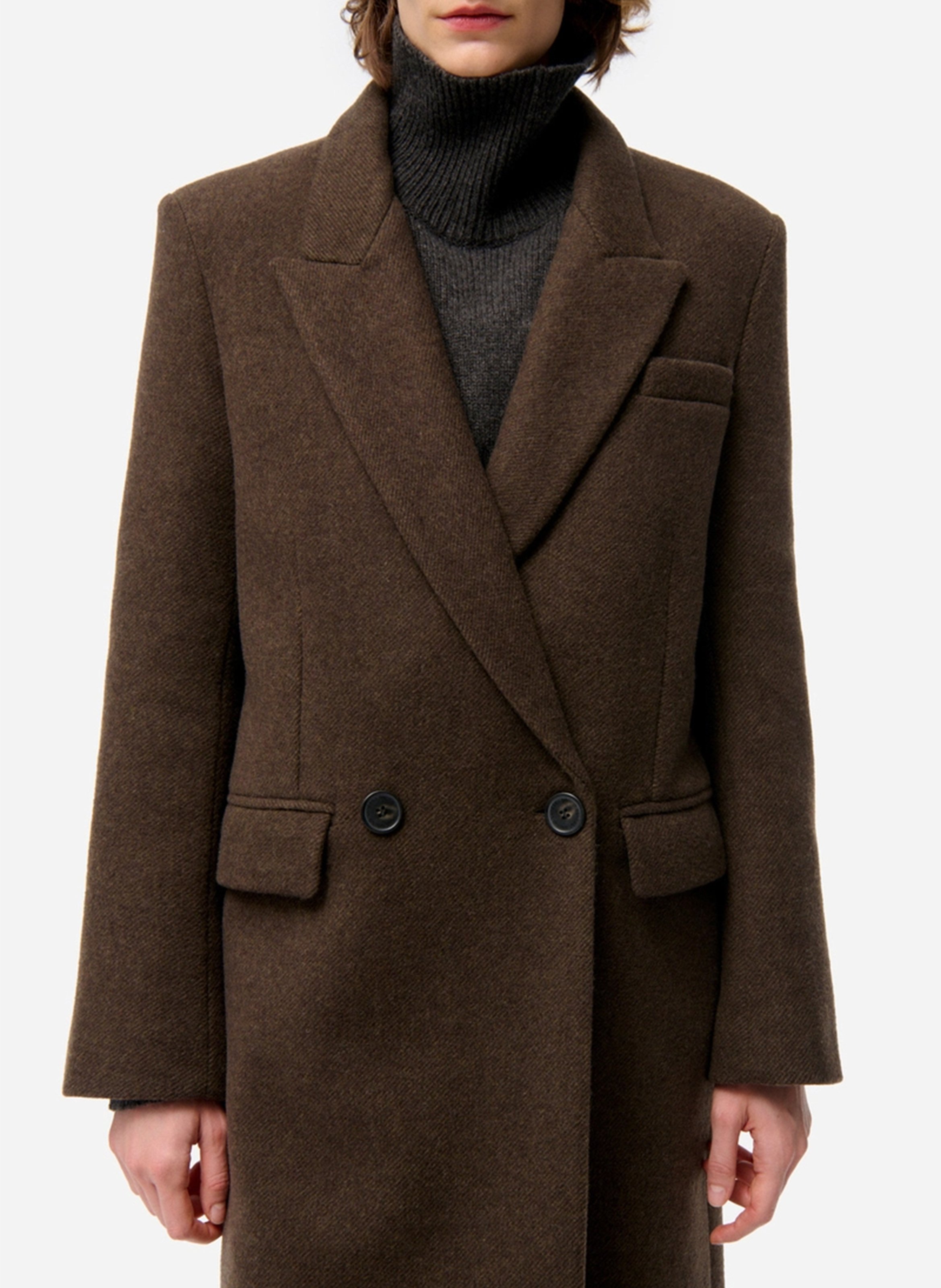 Oversized jas met reverskraag van gemengd wol VANESSA BRUNO Groen