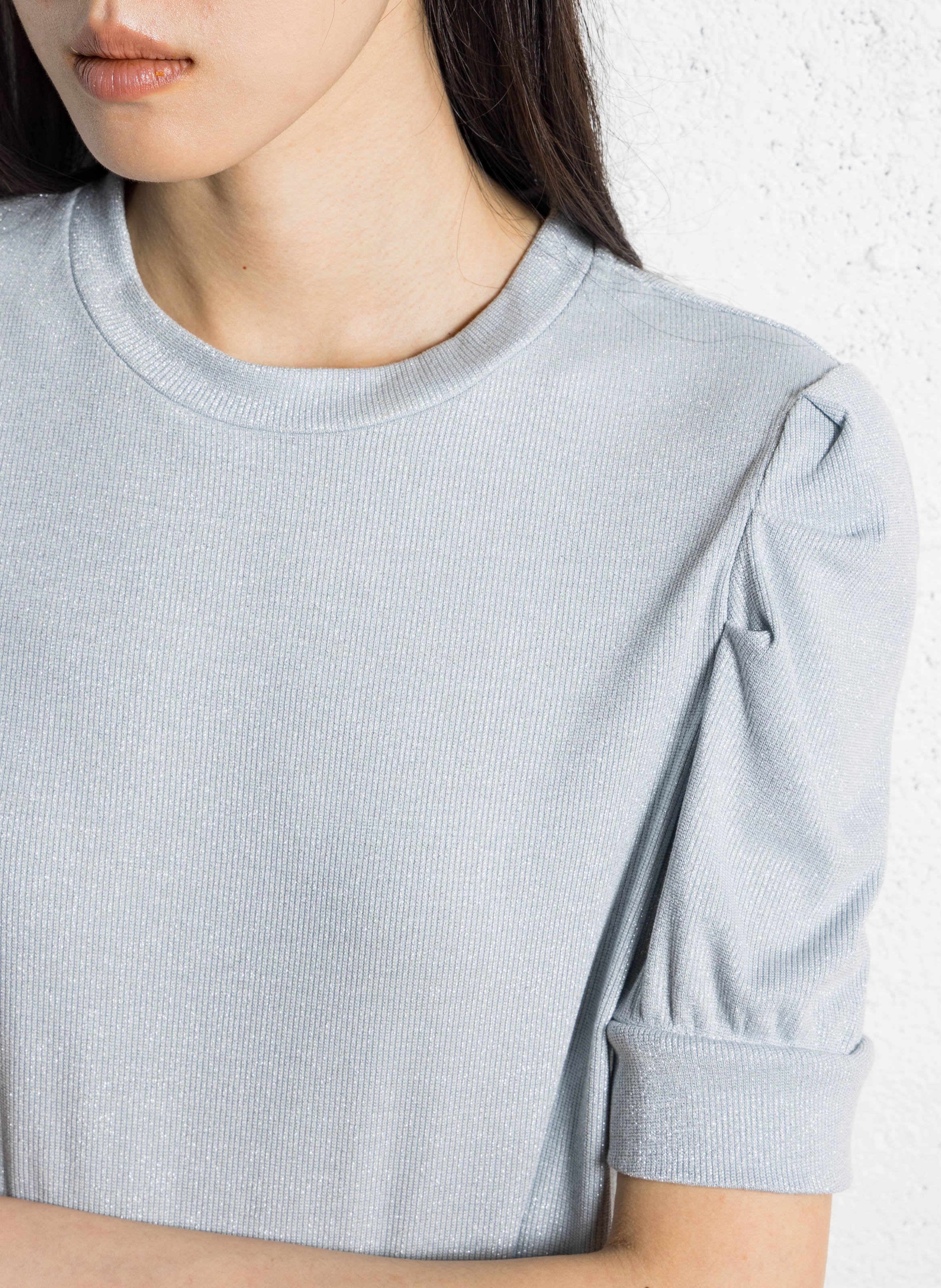 Round neck straight fit sequined sweater IKKS Blue