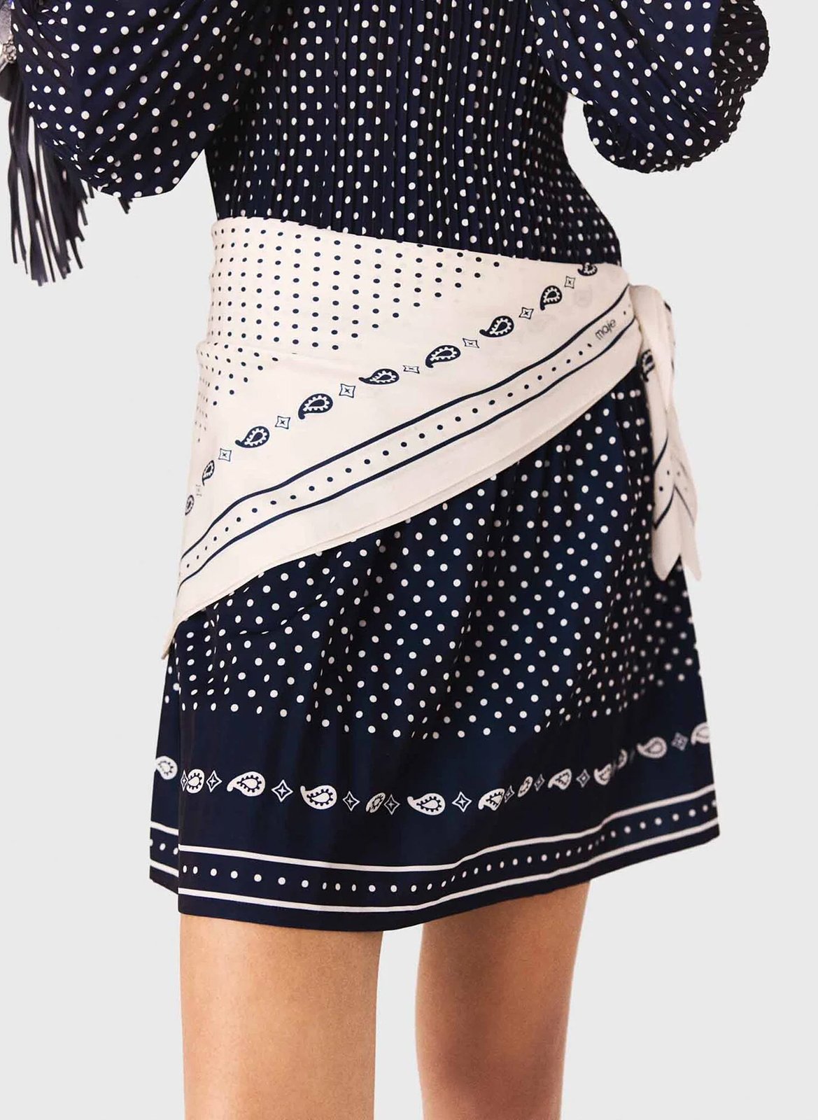 Foulard en soie MAJE Beige