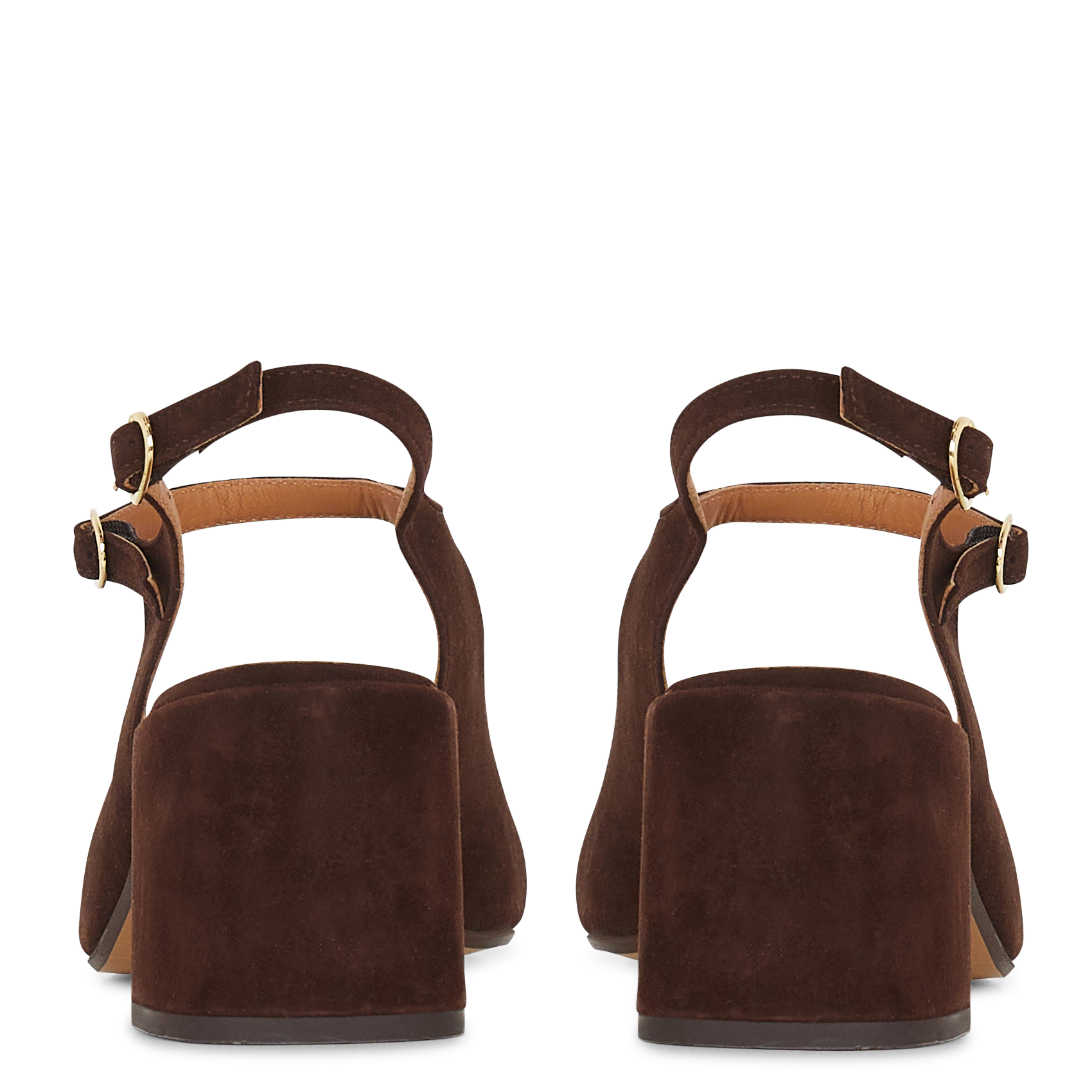 Spangenpumps aus Veloursleder MELLOW YELLOW Braun