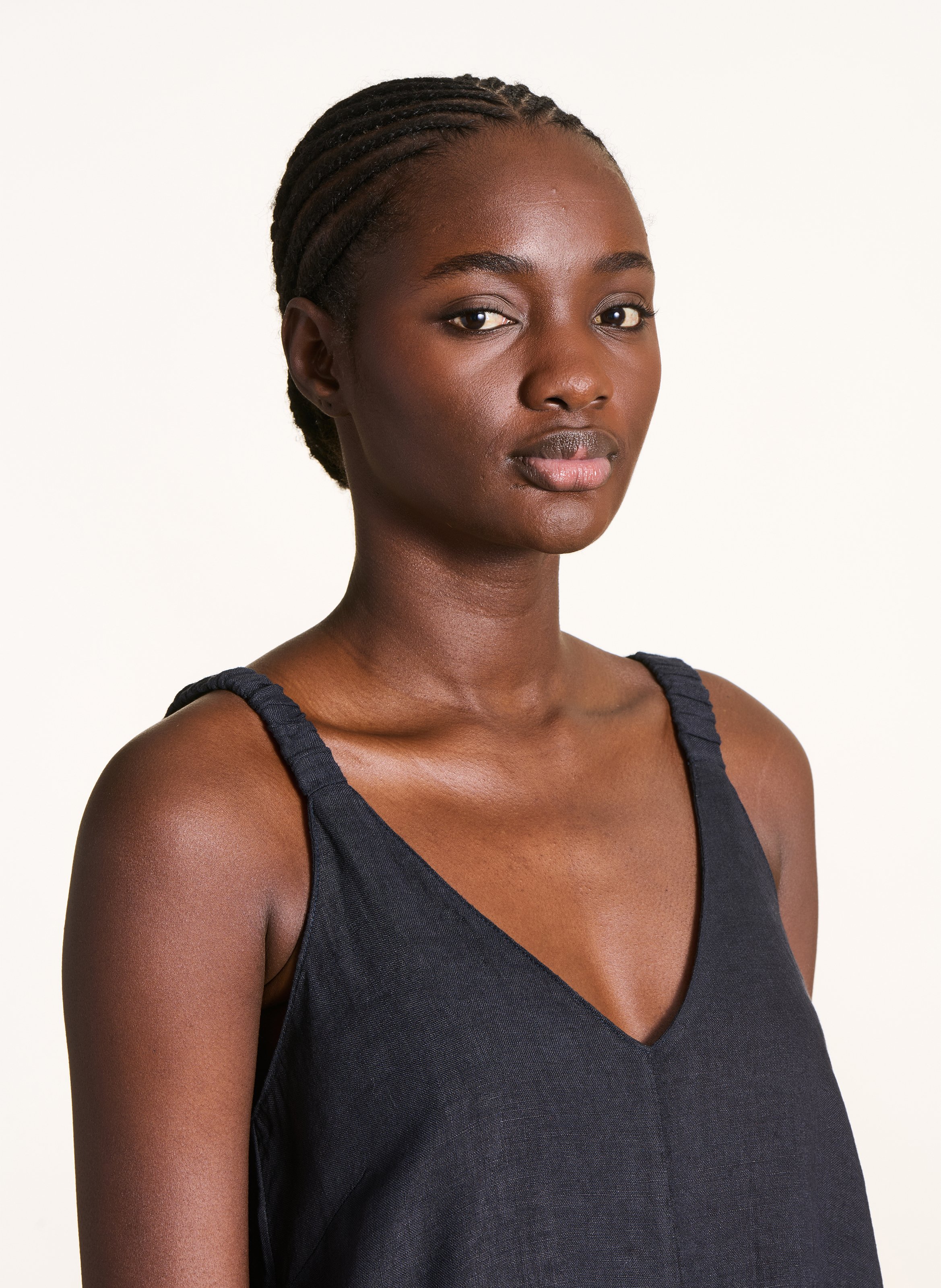 Einteiliger Jumpsuit aus Leinen LA FEE MARABOUTEE Blau