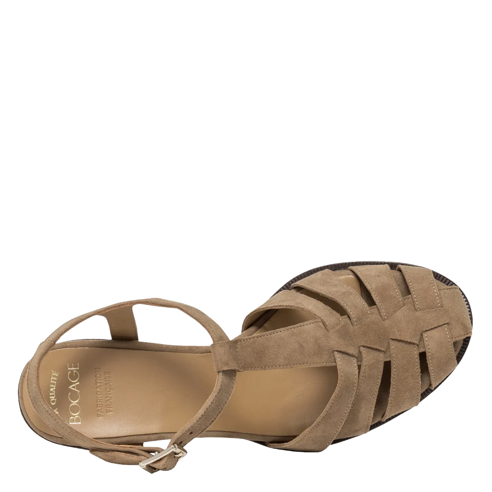 Flat leather mules BOCAGE Beige
